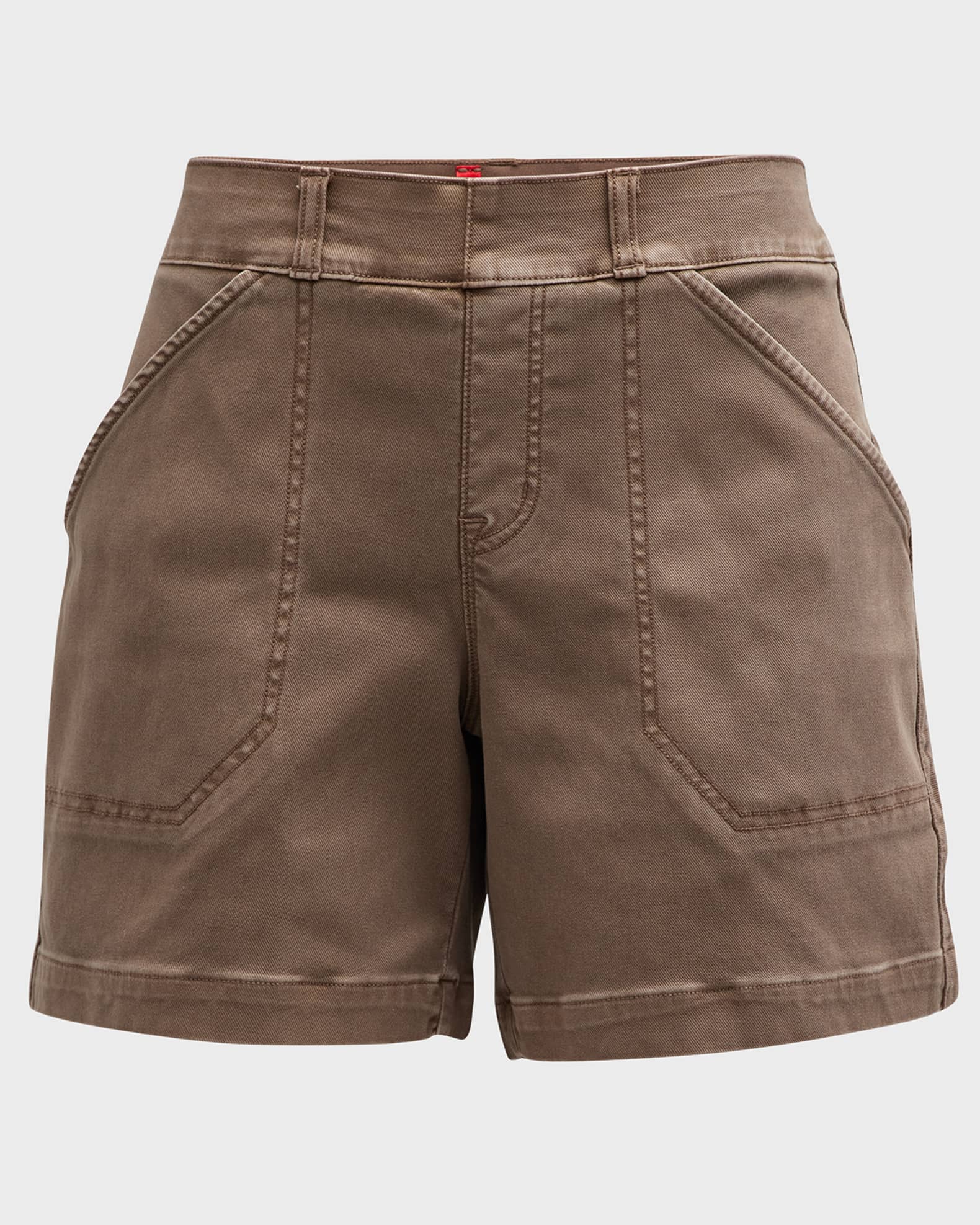 Spanx Stretch Cotton Twill Shorts | Neiman Marcus