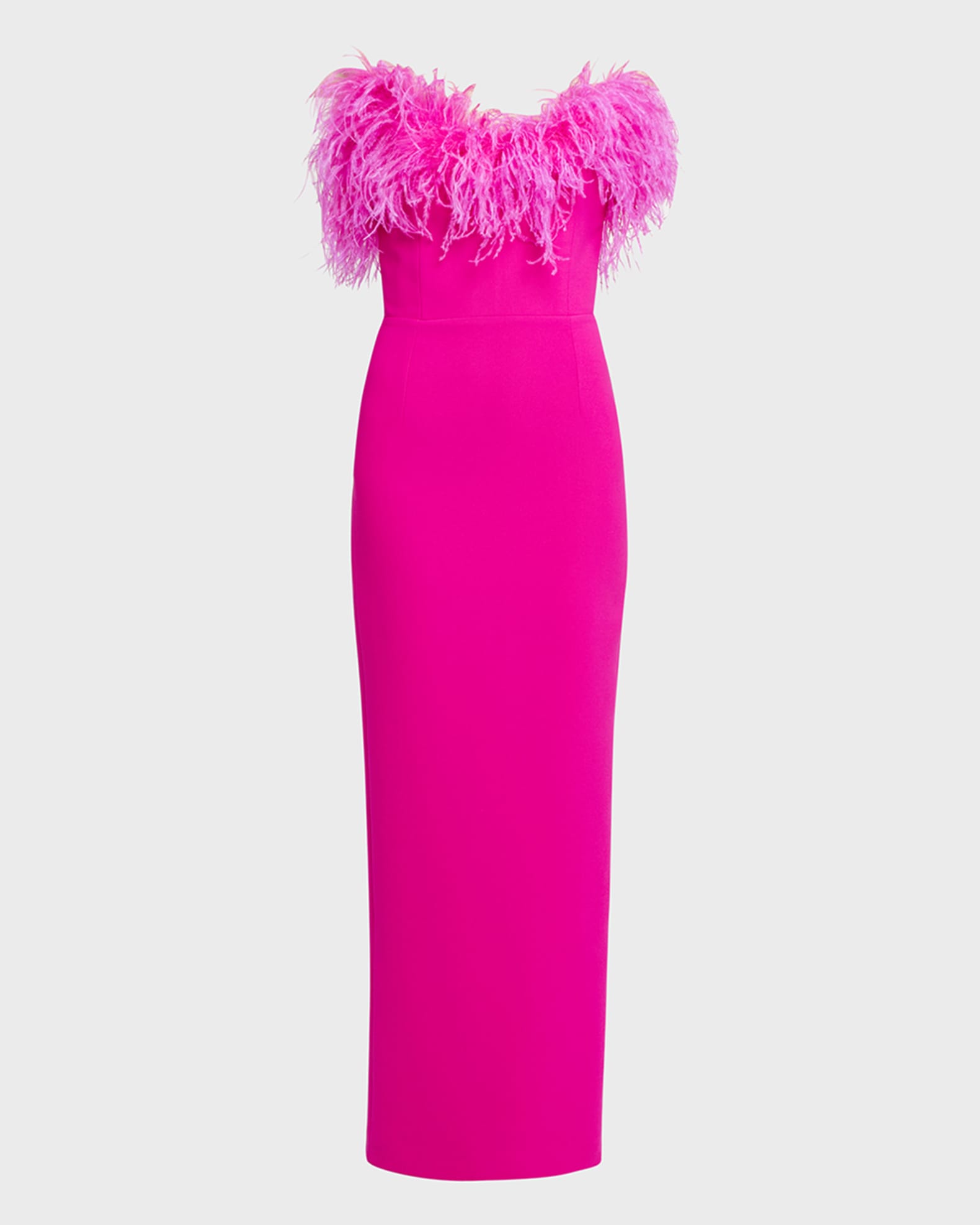 The New Arrivals by Ilkyaz Ozel Lena Strapless Feathered Maxi Dress ...