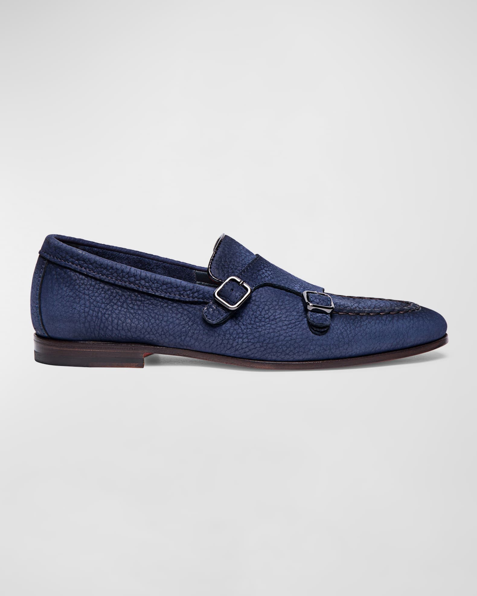 Santoni Men s Carlos Double Buckle Loafers Neiman Marcus