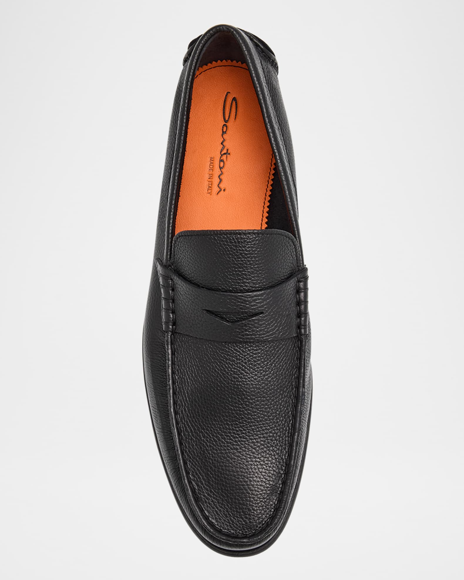 Santoni Men's Ikangia Leather Penny Loafers | Neiman Marcus