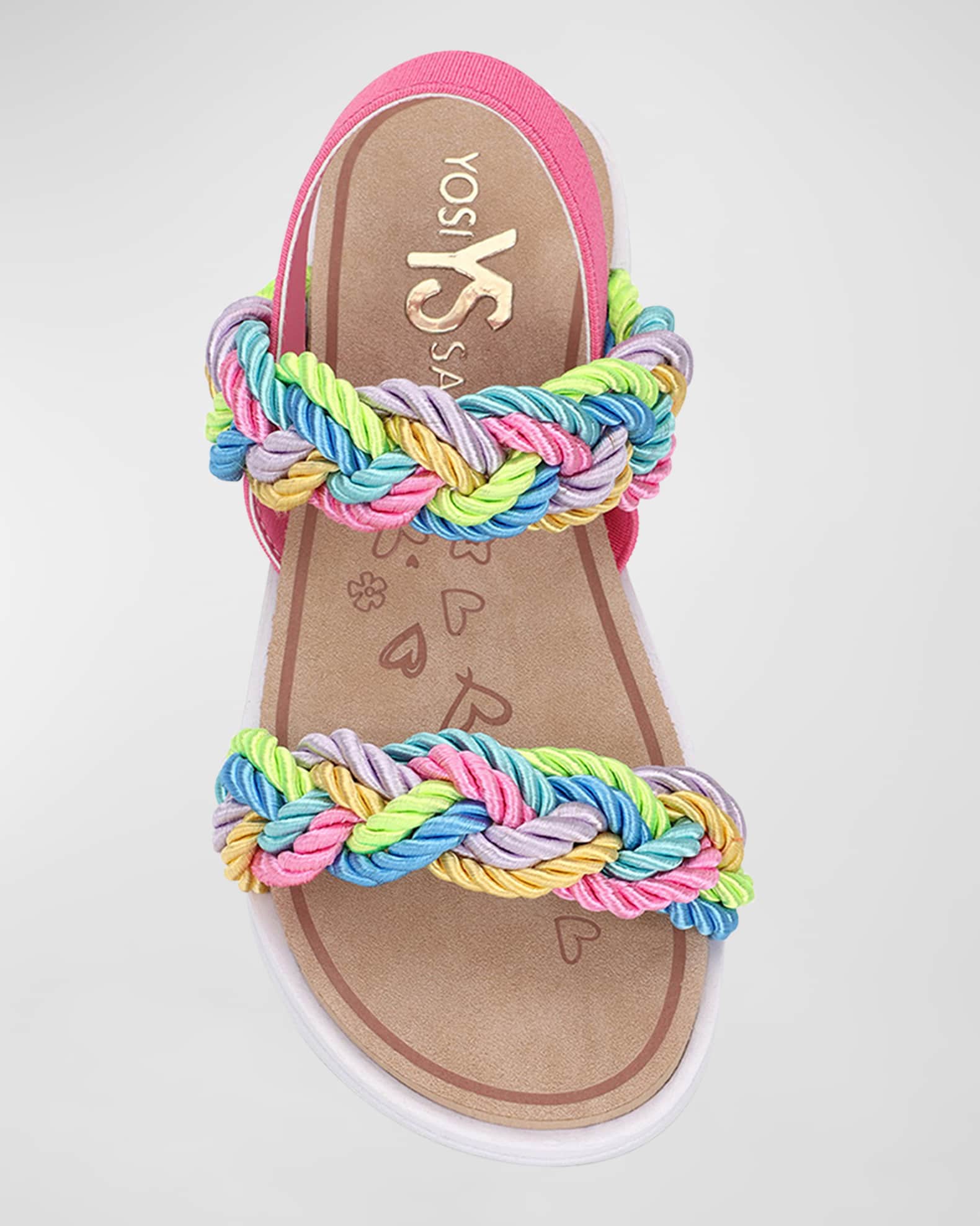 Yosi Samra Girl s Miss Bradie Braided Faux Leather Sandals Baby Toddlers Kids Neiman Marcus