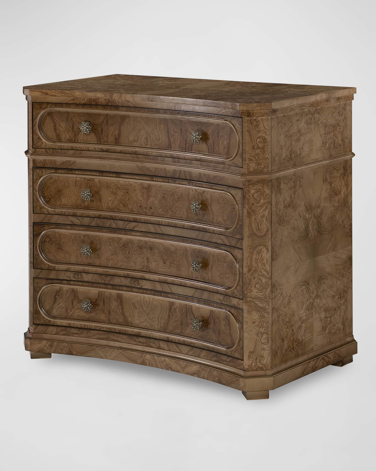 Overton Burl Wood 4-Drawer Chest  1