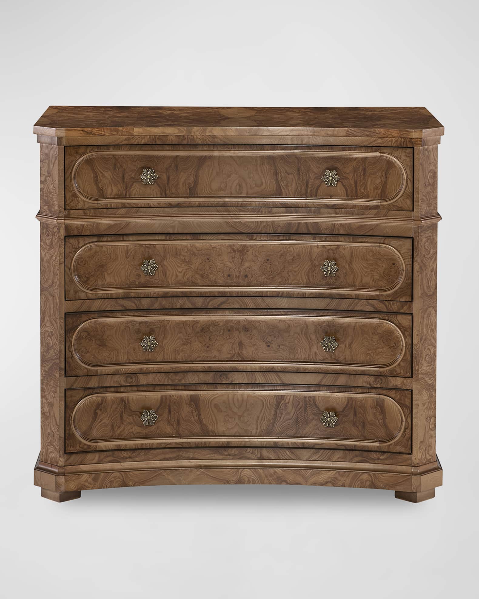 Overton Burl Wood 4-Drawer Chest  0