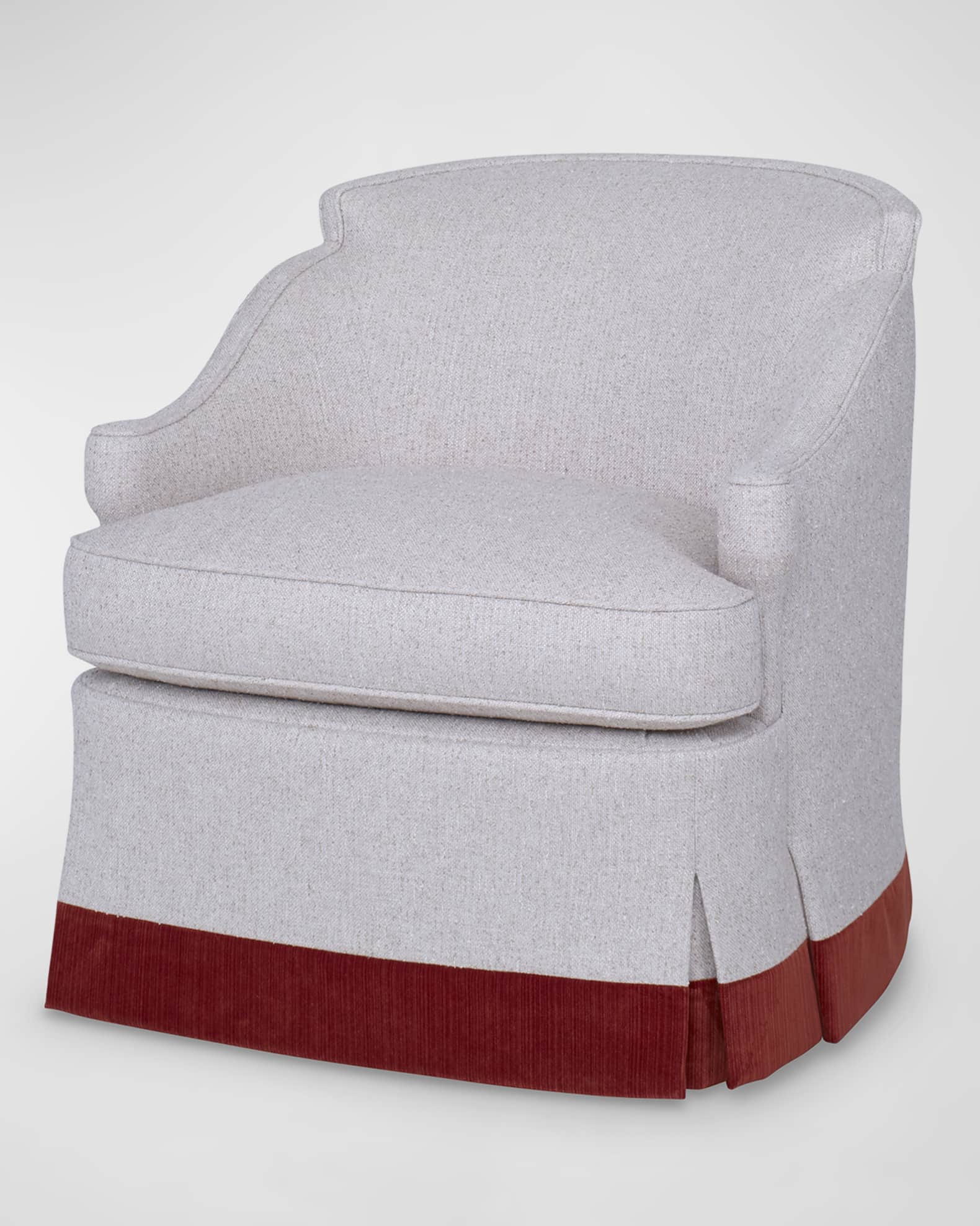 Barbara Skirted Swivel Chair 1