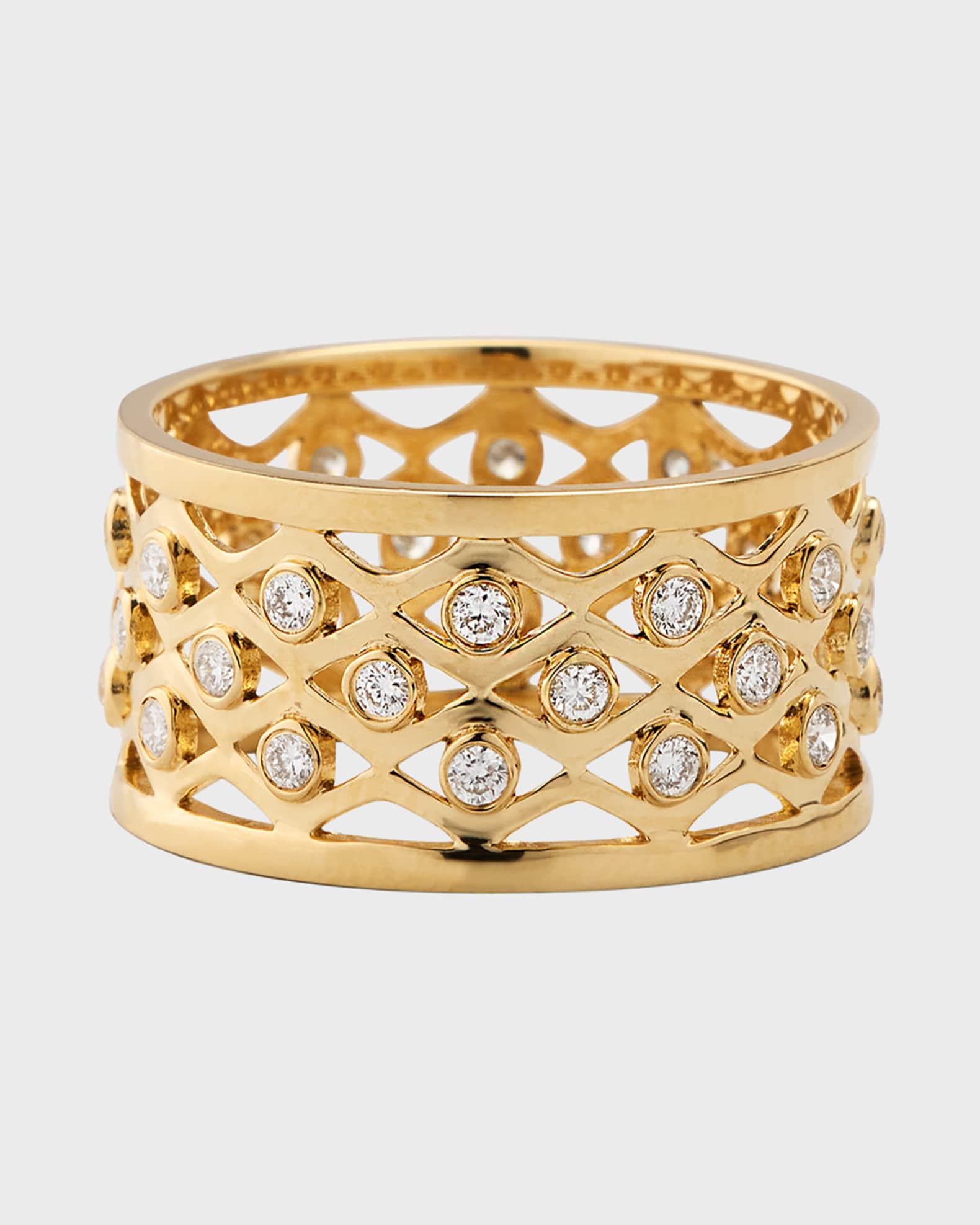 14k Fishnet Diamond Eternity Ring, Size 7 0