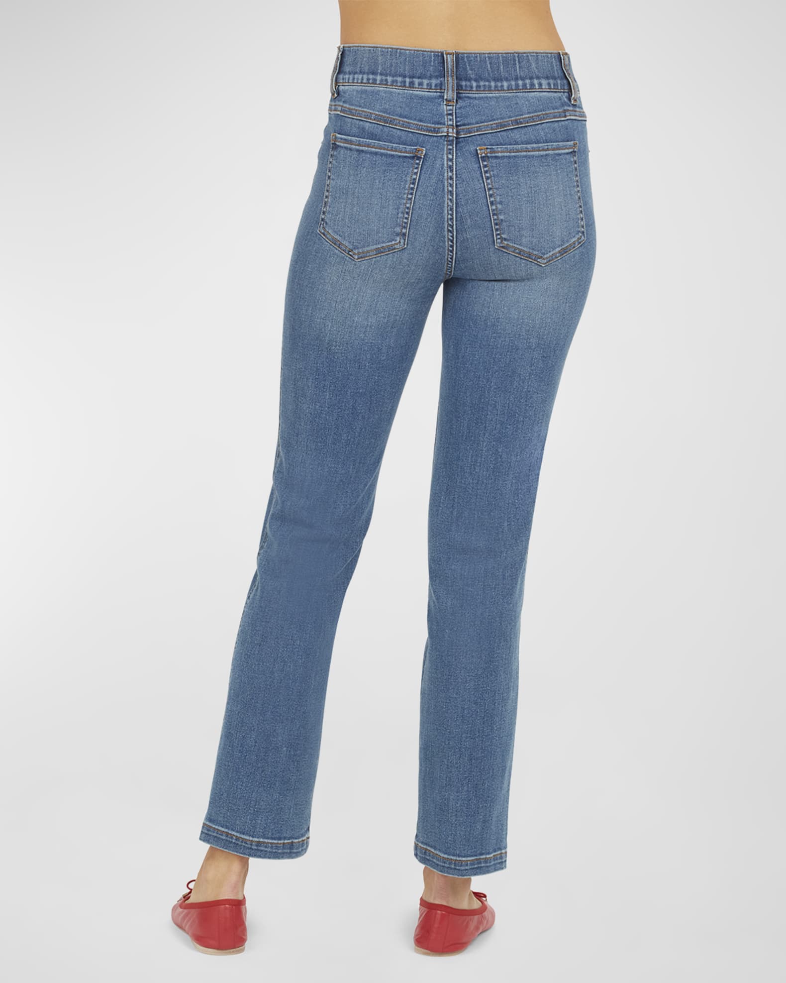 Spanx High-Rise Straight-Leg Denim Jeans | Neiman Marcus