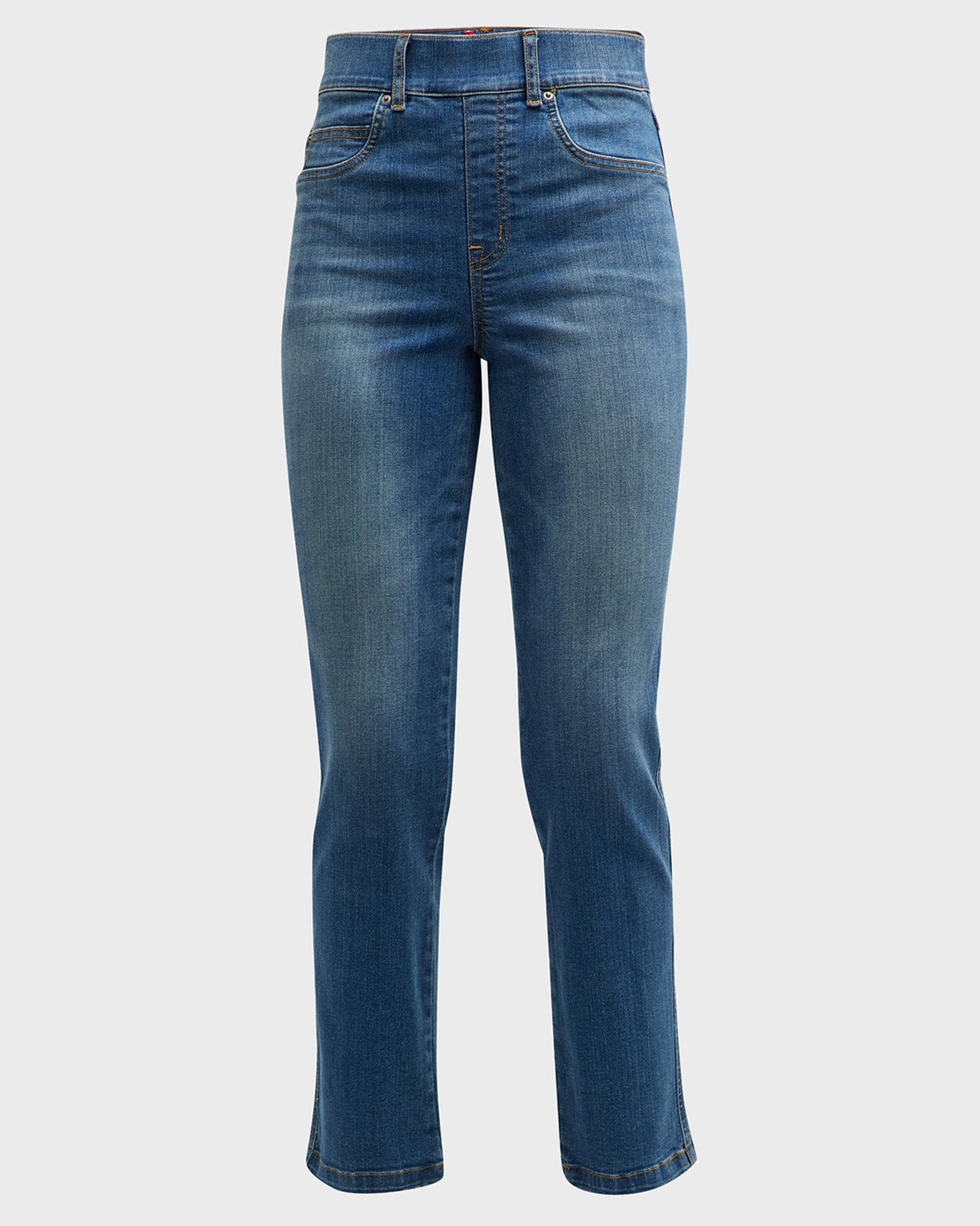 Spanx High-Rise Straight-Leg Denim Jeans | Neiman Marcus