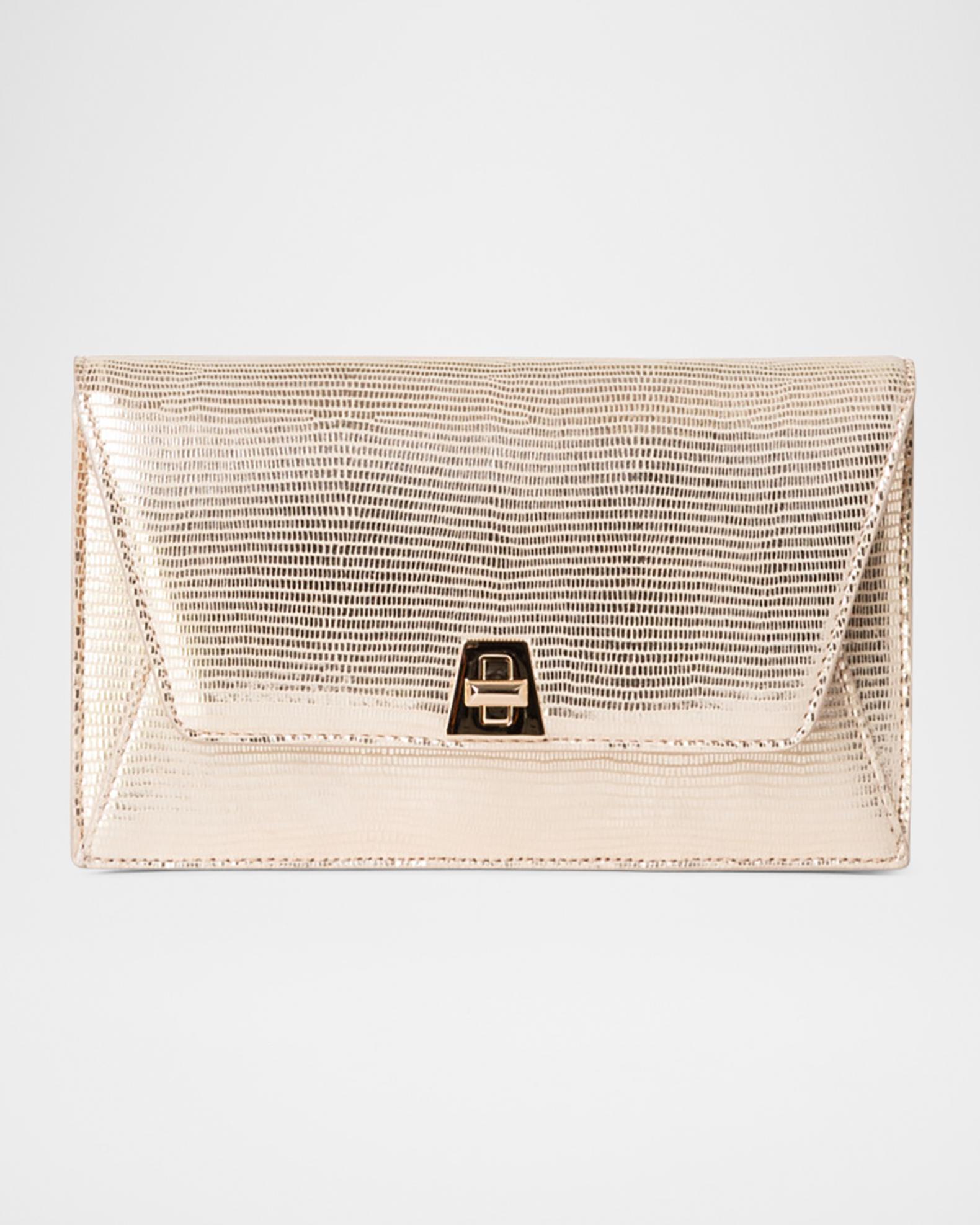 Akris Anouk Metallic Lizard-Embossed Crossbody Bag | Neiman Marcus