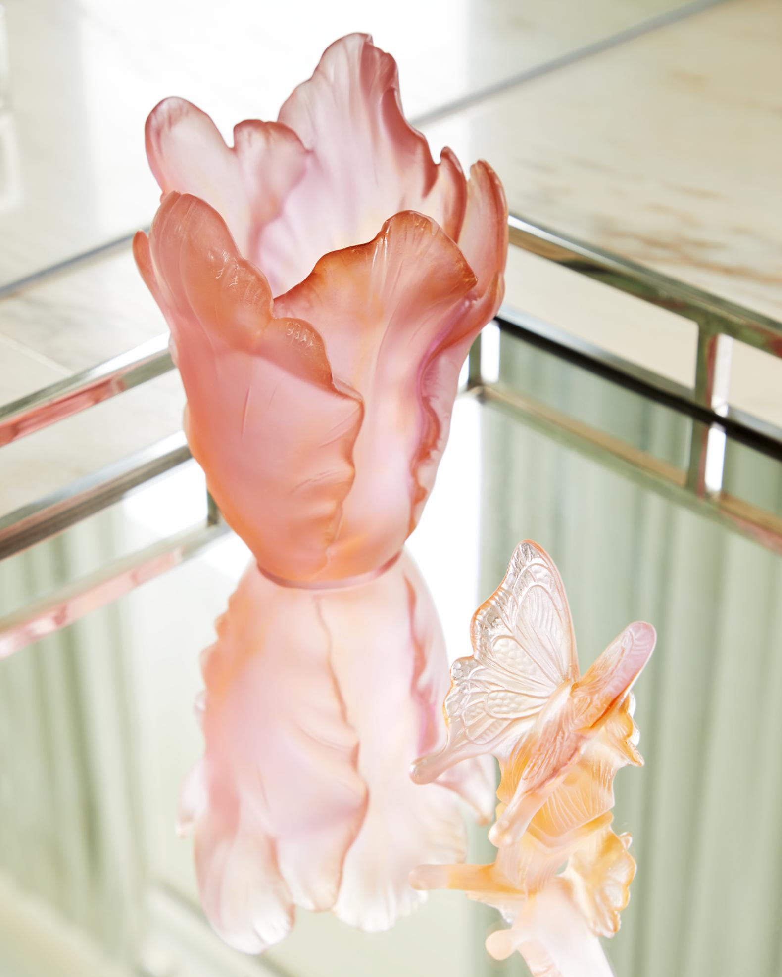 Daum Small Tulip Vase in Amber & Fuchsia | Neiman Marcus
