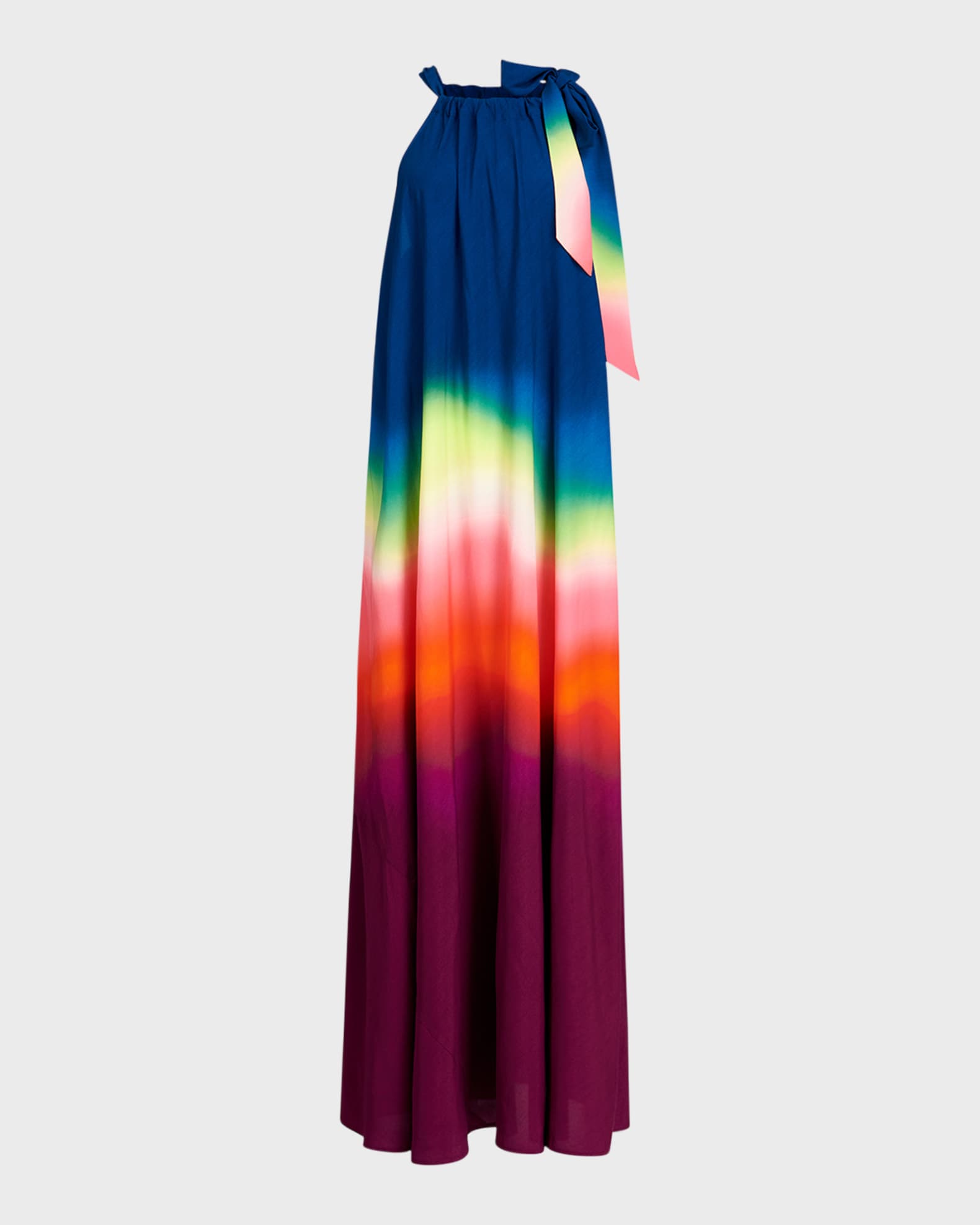 Essentiel Antwerp Damson Halter NeckBow Floral Maxi Dress Neiman Marcus