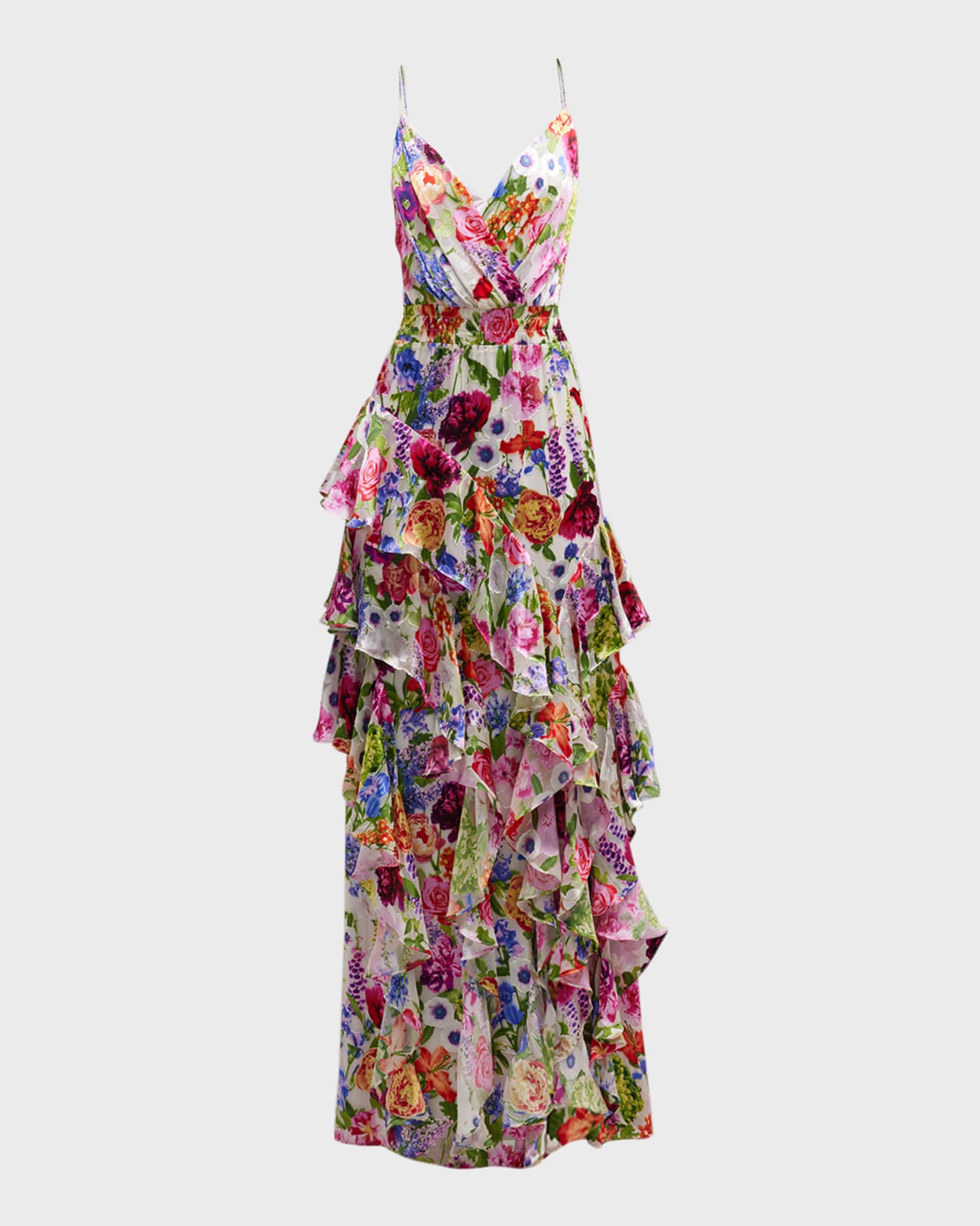 Ruffle Maxi Dress For Women 2026.Alice + Olivia Floral Hayden Ruffled Maxi Dress | Neiman Marcus