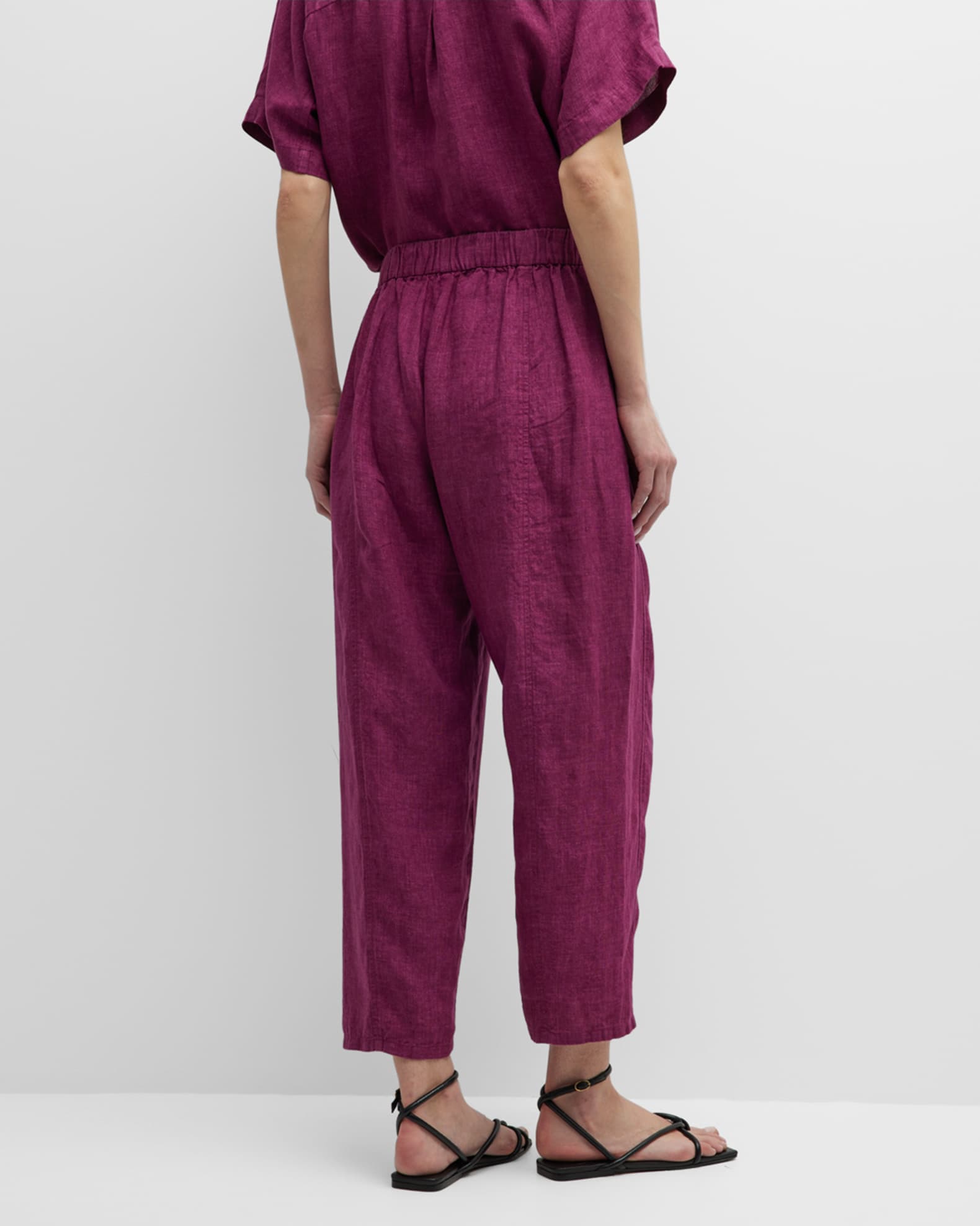 Eileen Fisher Petite Cropped Linen Lantern Pants Neiman Marcus
