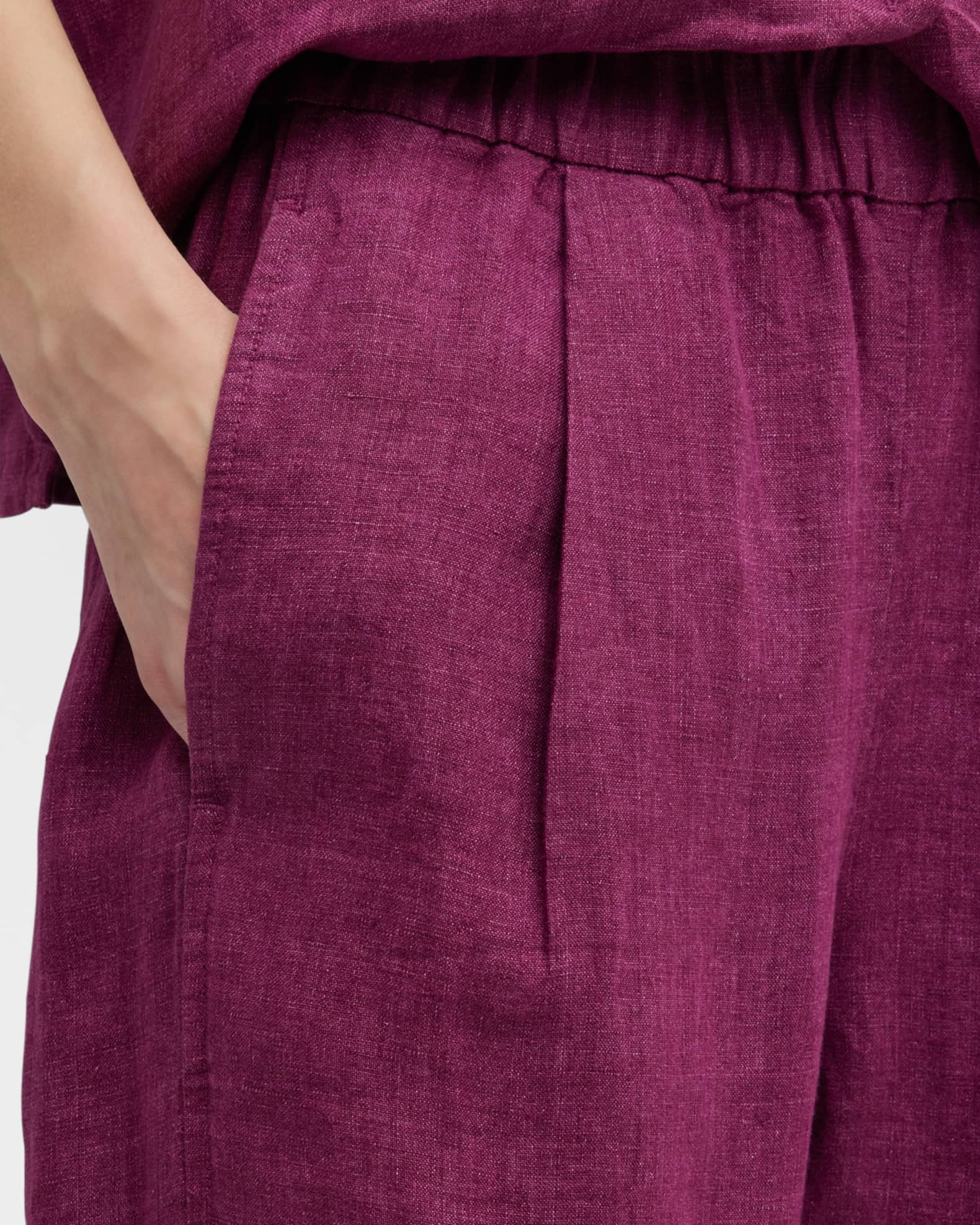 Eileen Fisher Petite Cropped Linen Lantern Pants Neiman Marcus