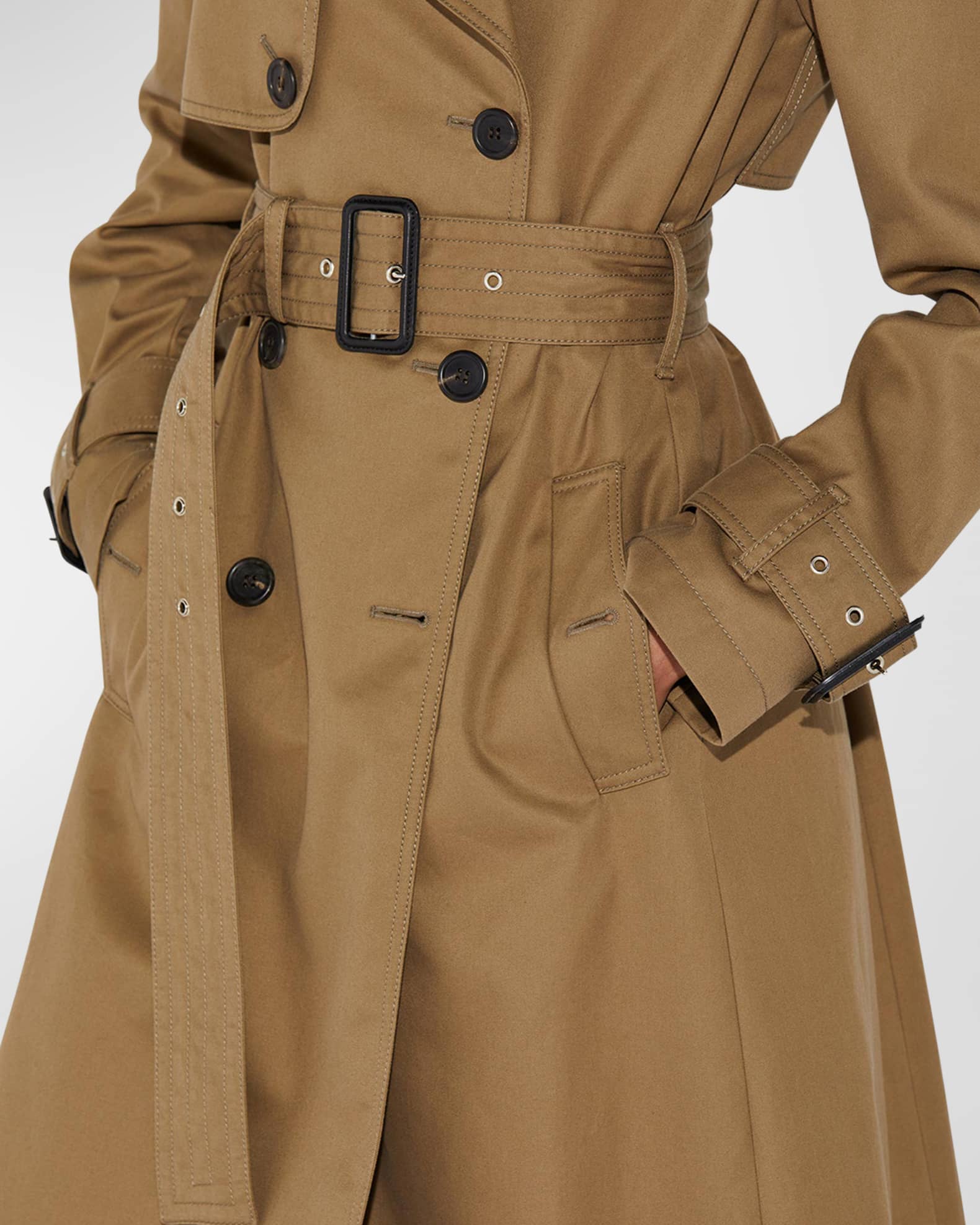 CALLAS Milano Belted Double Breasted A Line Trench Coat Neiman Marcus