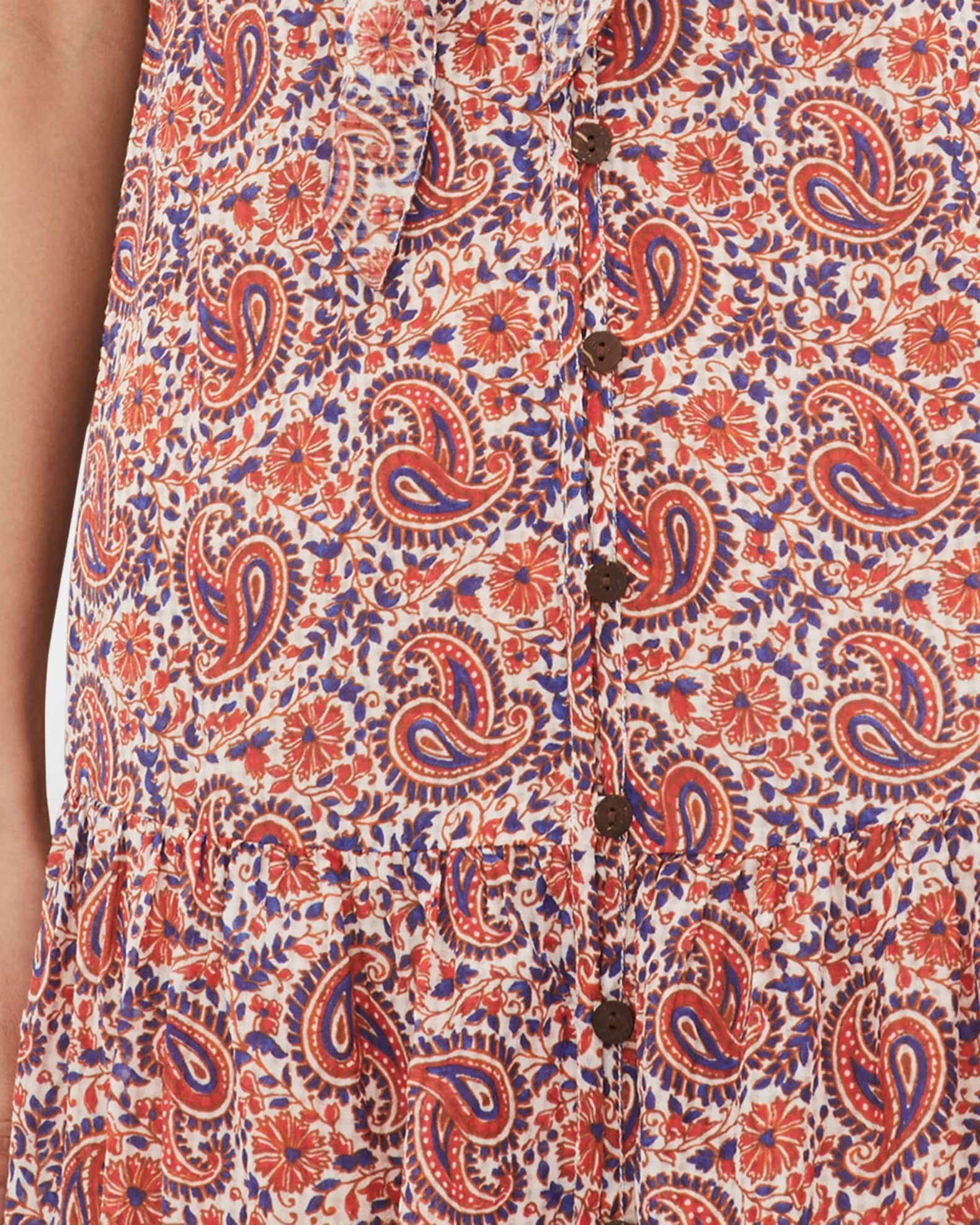 Veronica Beard Paisley Abilene Knot Midi Dress Neiman Marcus