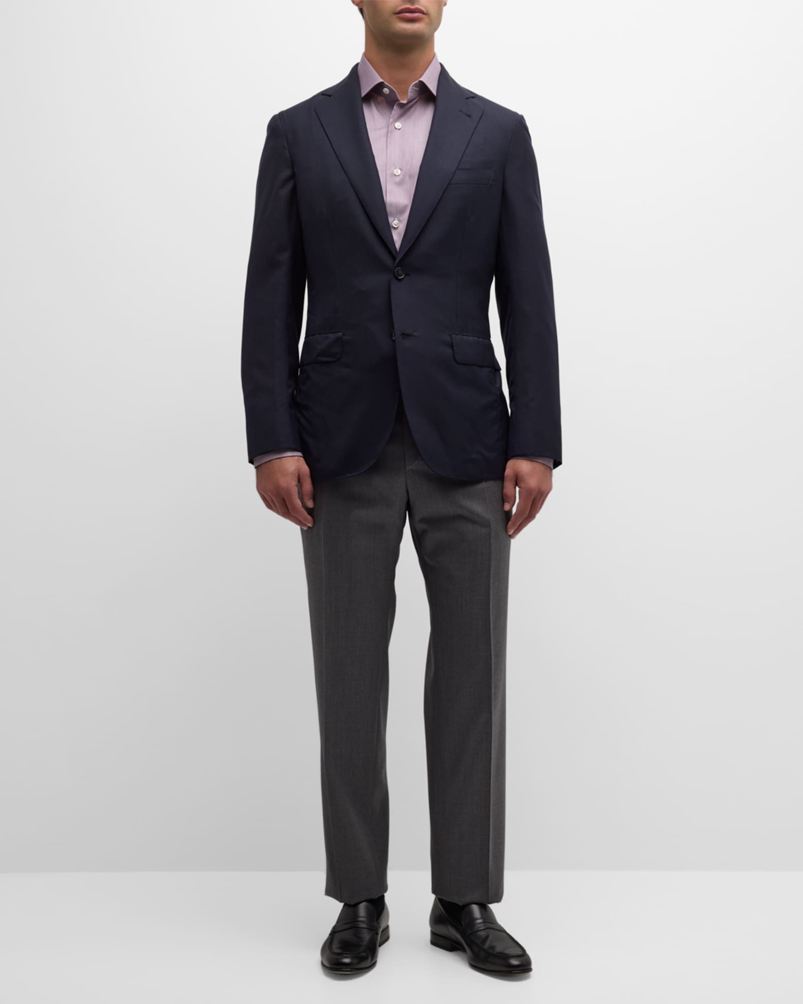 Brioni Men's Solid Wool-Silk Blazer Neiman Marcus