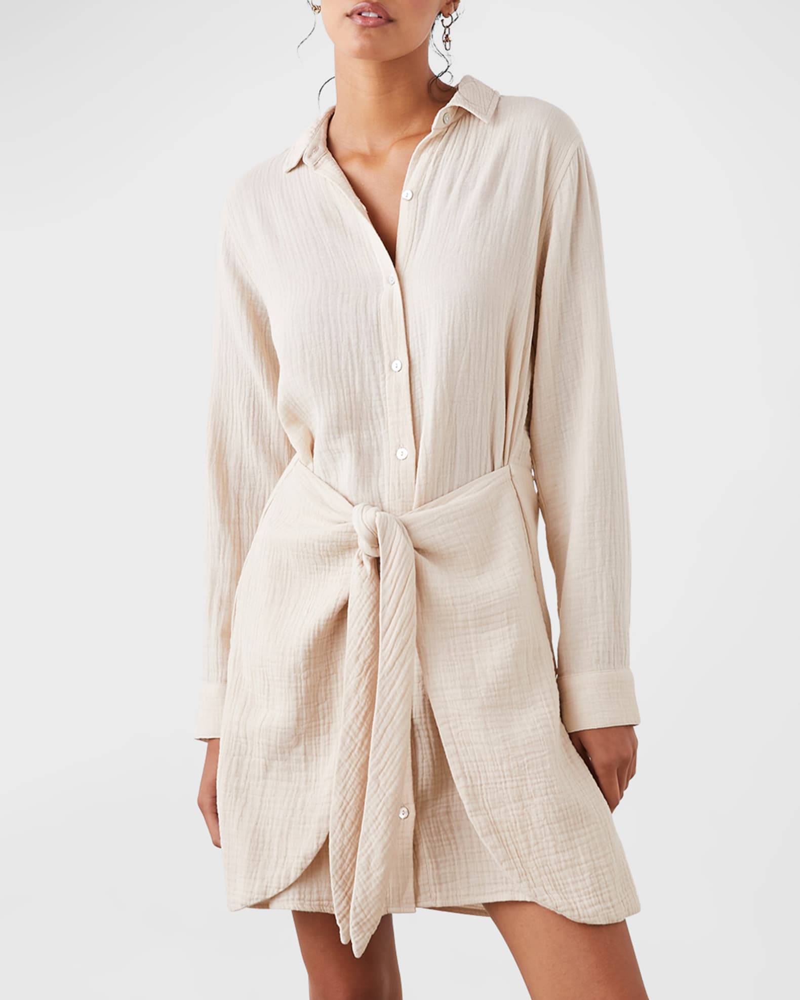 Rails Nadia Gauze Mini Shirtdress | Neiman Marcus