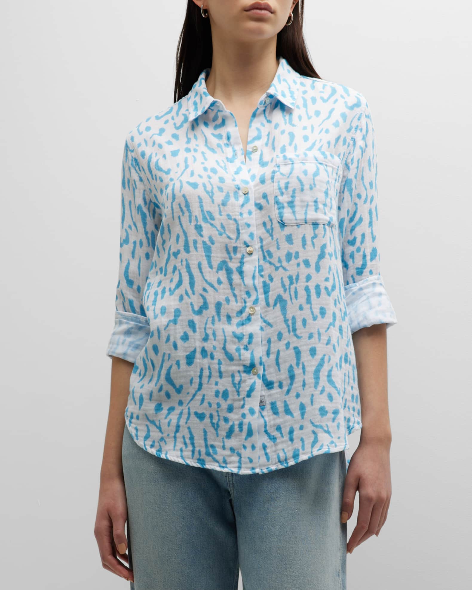 Rails CheetahPrint Ellis Gauze Shirt Neiman Marcus