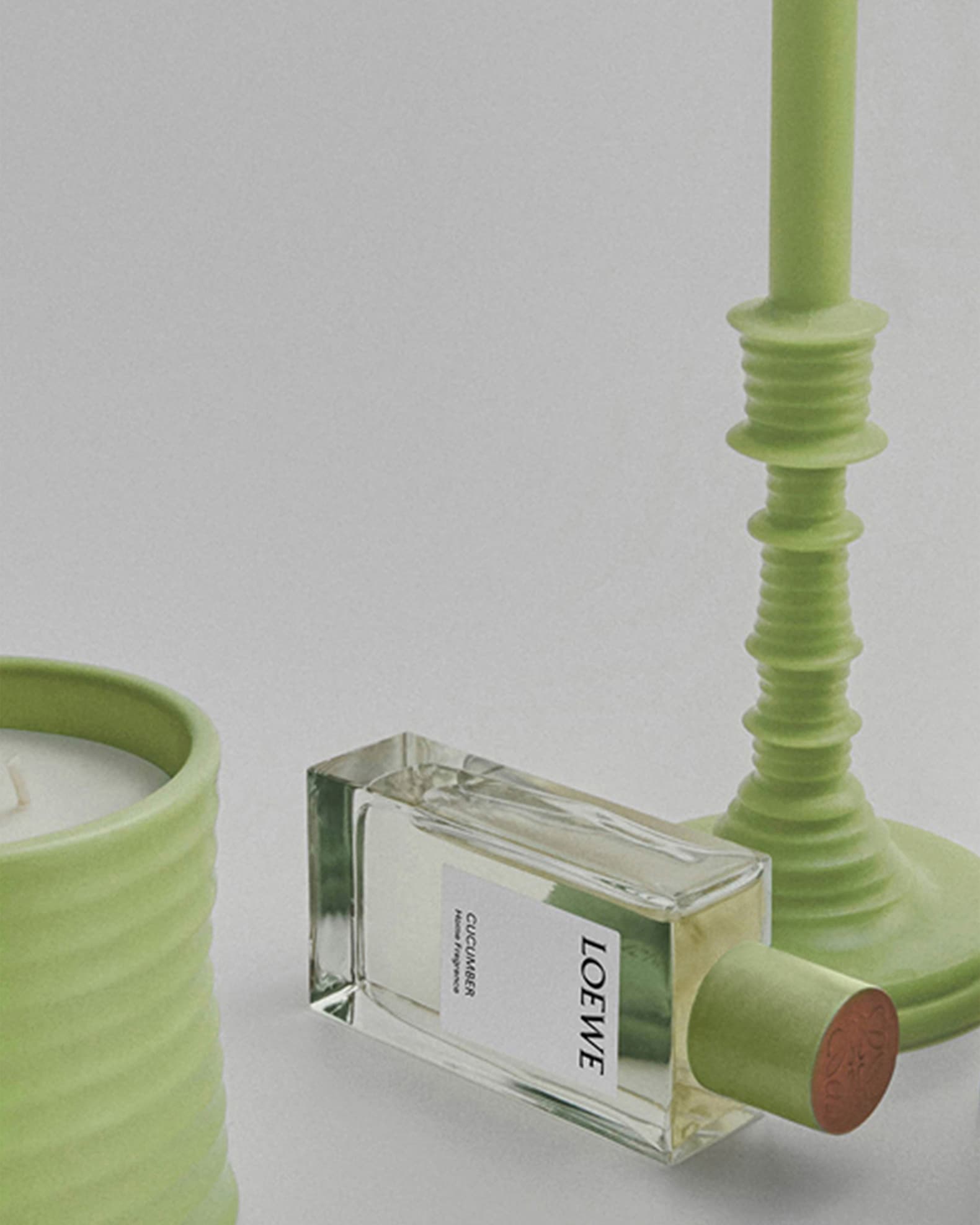 Loewe Cucumber Candleholder Shaped Candle, 11.9 oz. | Neiman Marcus