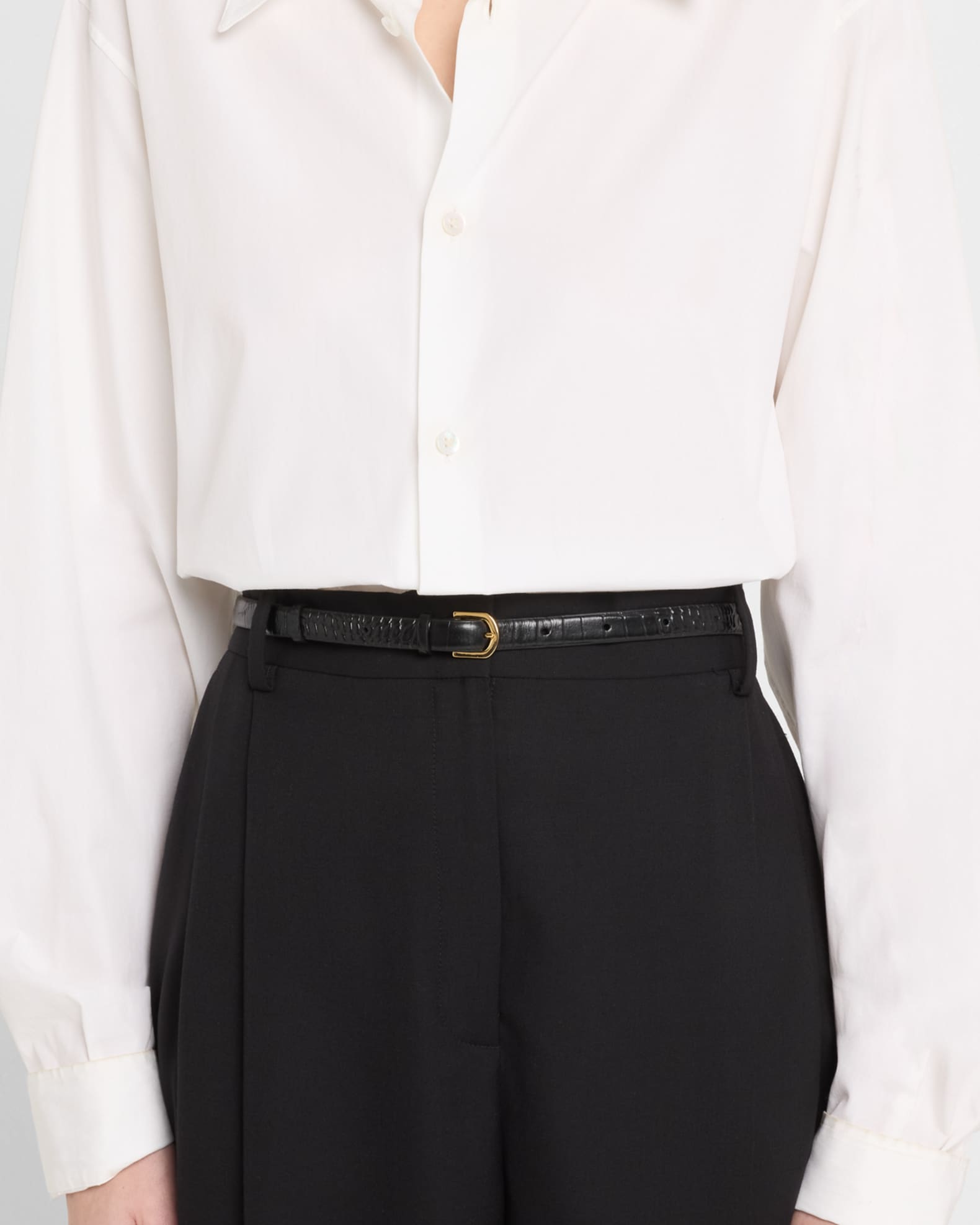 Toteme Double Clasp Leather Belt | Neiman Marcus