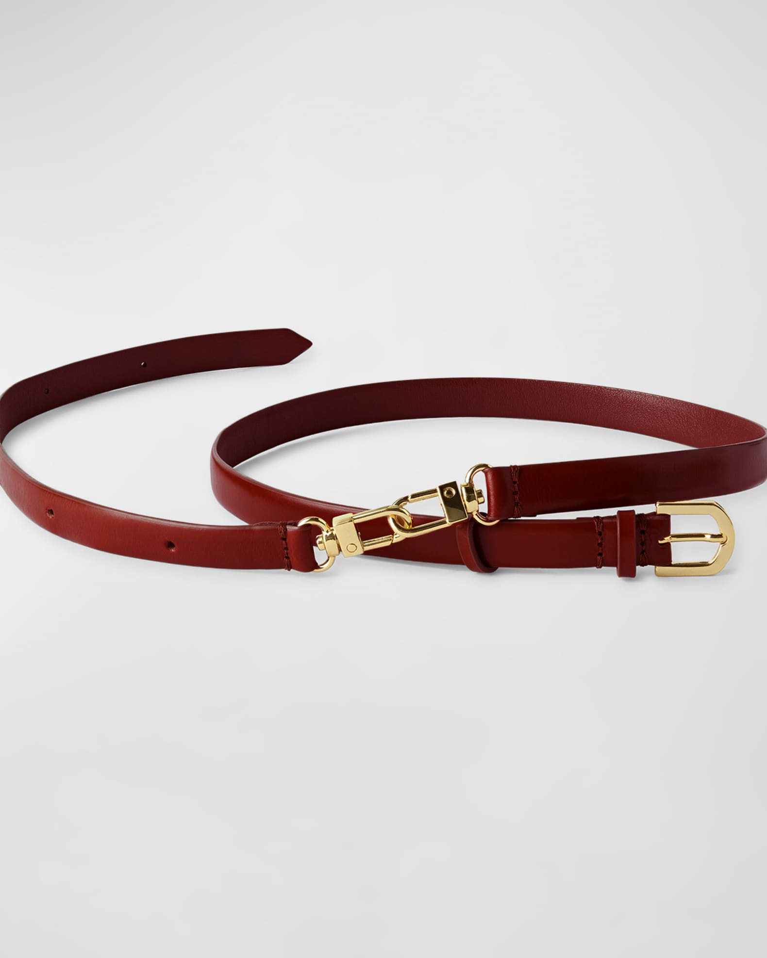 Double Clasp Leather Belt  0