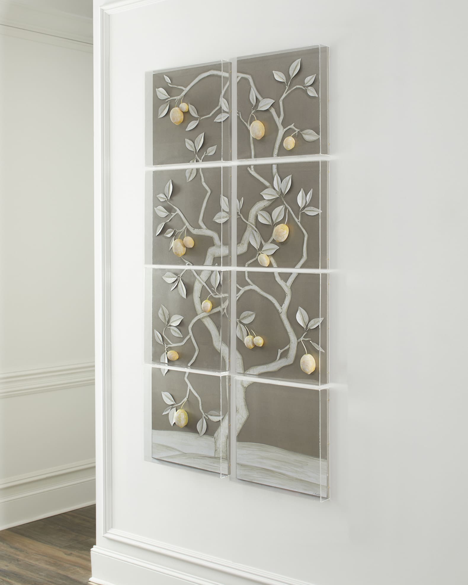 Lemon Tree Panel on Warm Silver 1