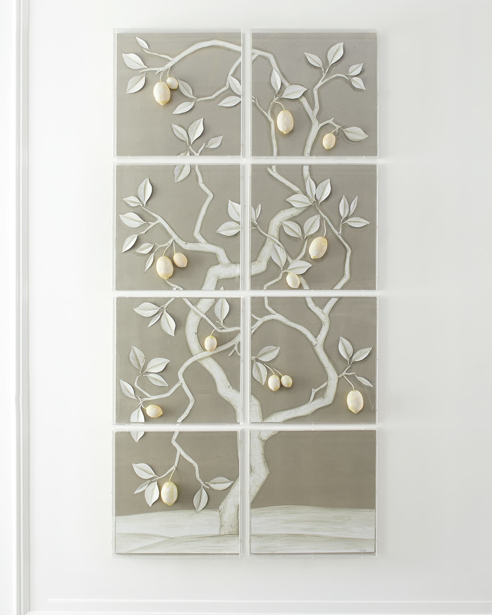 Lemon Tree Panel on Warm Silver 0