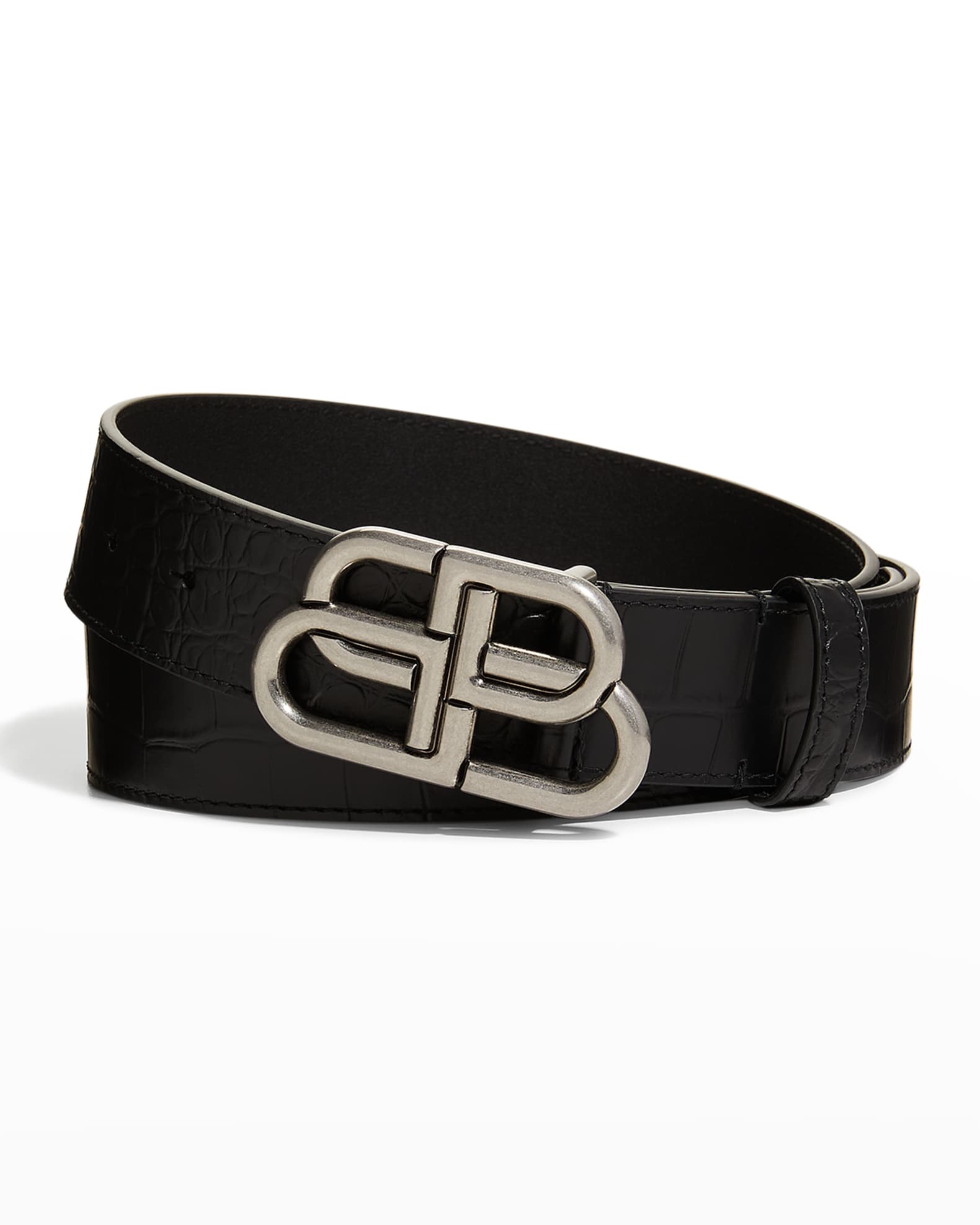 Men's Reversible Bb Monogram Belt in Beige