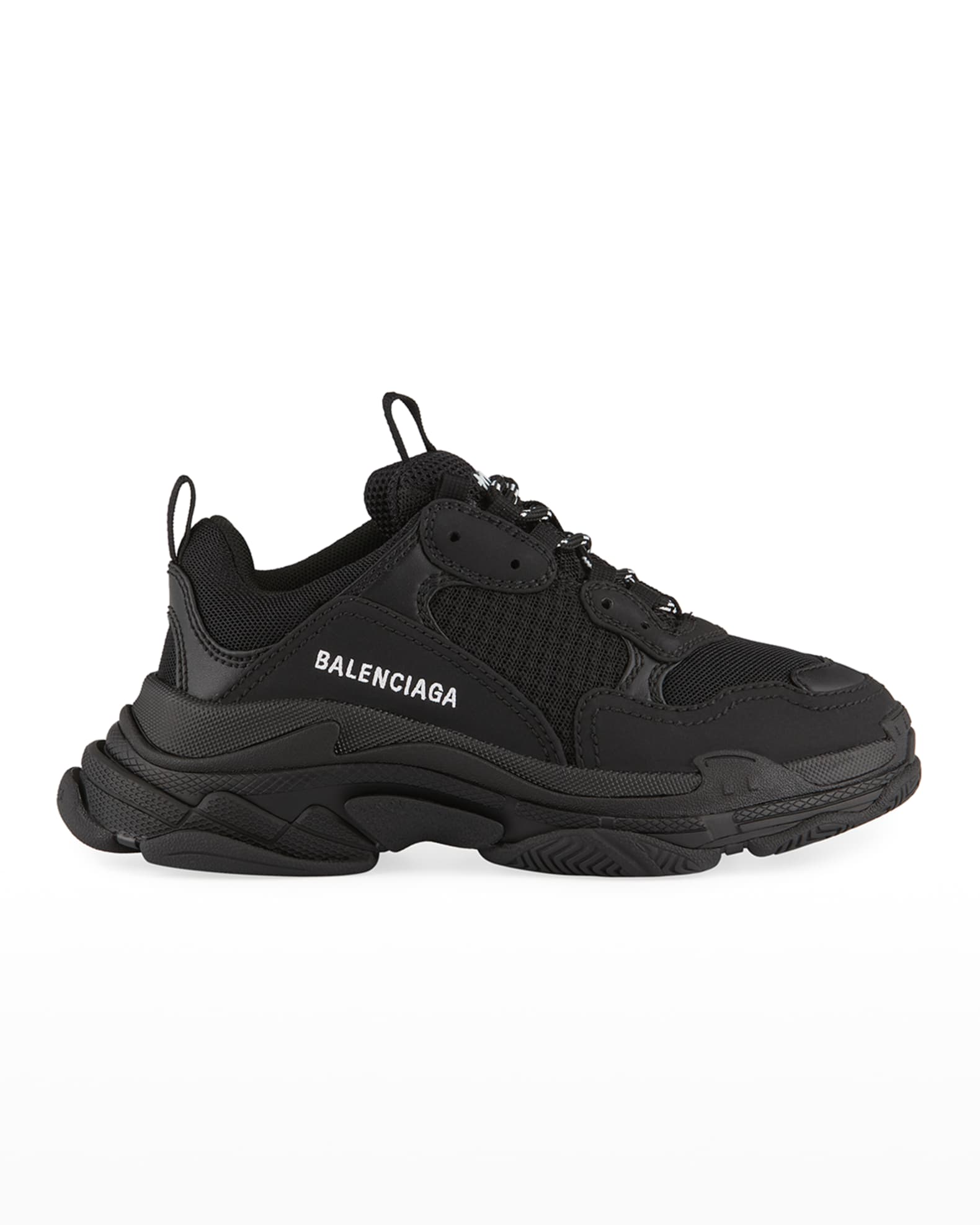 Balenciaga Kid's Triple S Tonal Mix-Media Chunky Sneakers, Toddler/Kids ...