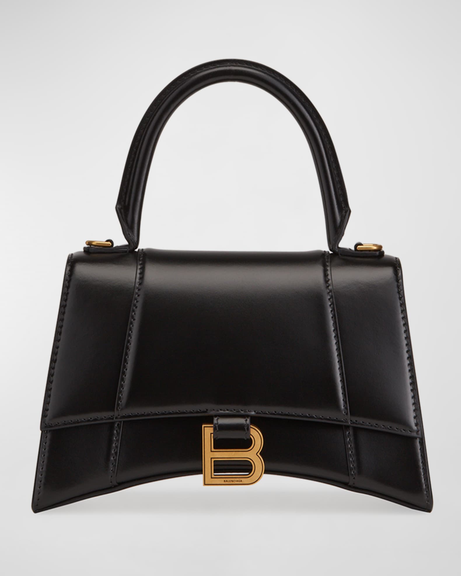 Balenciaga Hourglass Small Shiny Leather Top-Handle Bag | Neiman Marcus