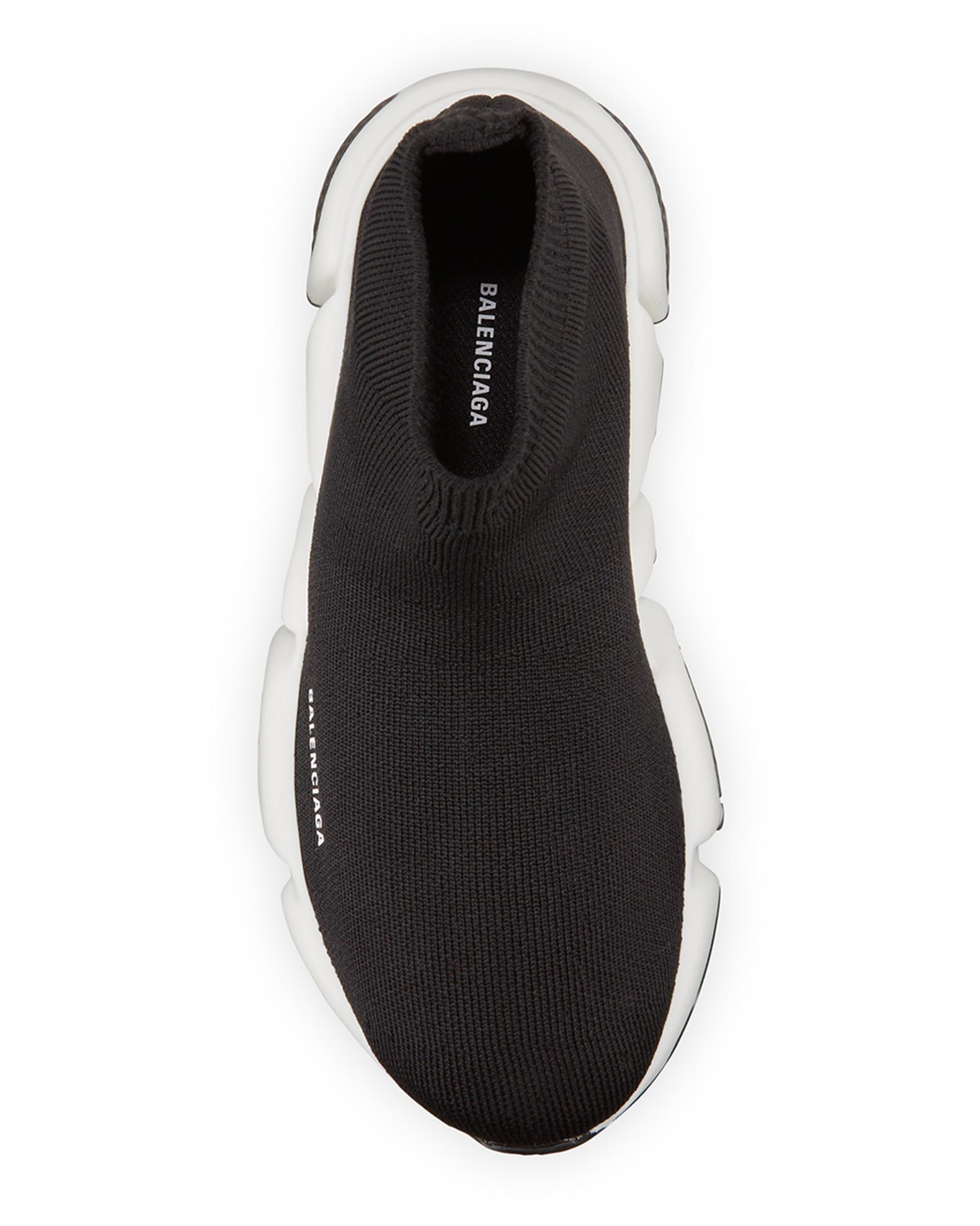Balenciaga Kid's Two-Tone Knit Sock Trainer Sneakers | Neiman Marcus