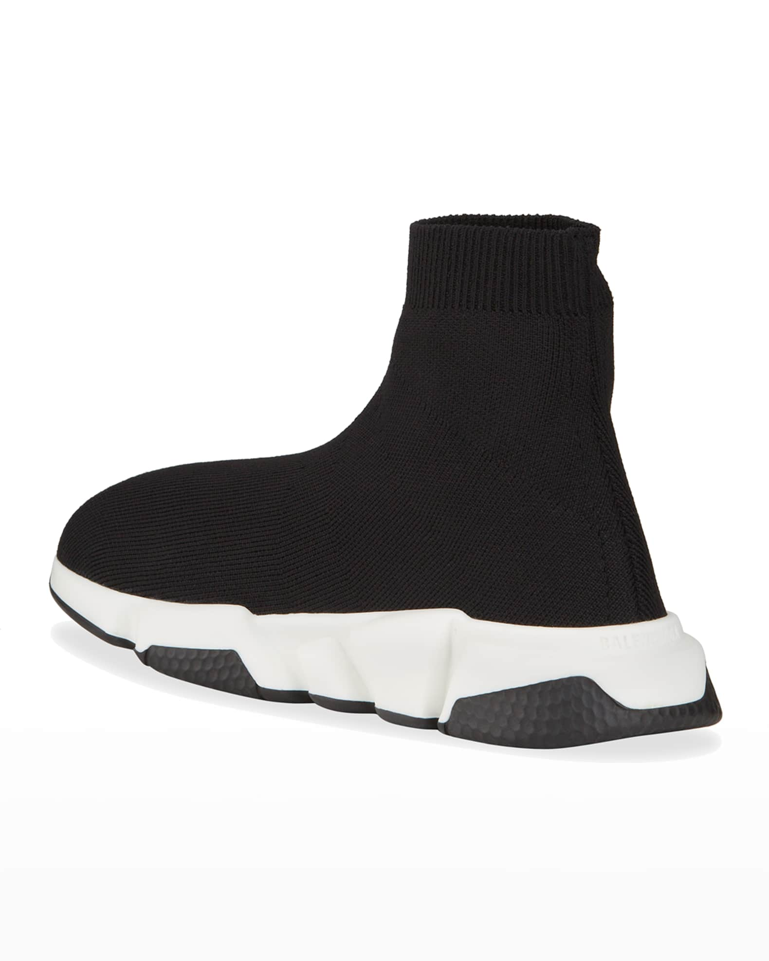 Balenciaga Kid's Two-Tone Knit Sock Trainer Sneakers | Neiman Marcus