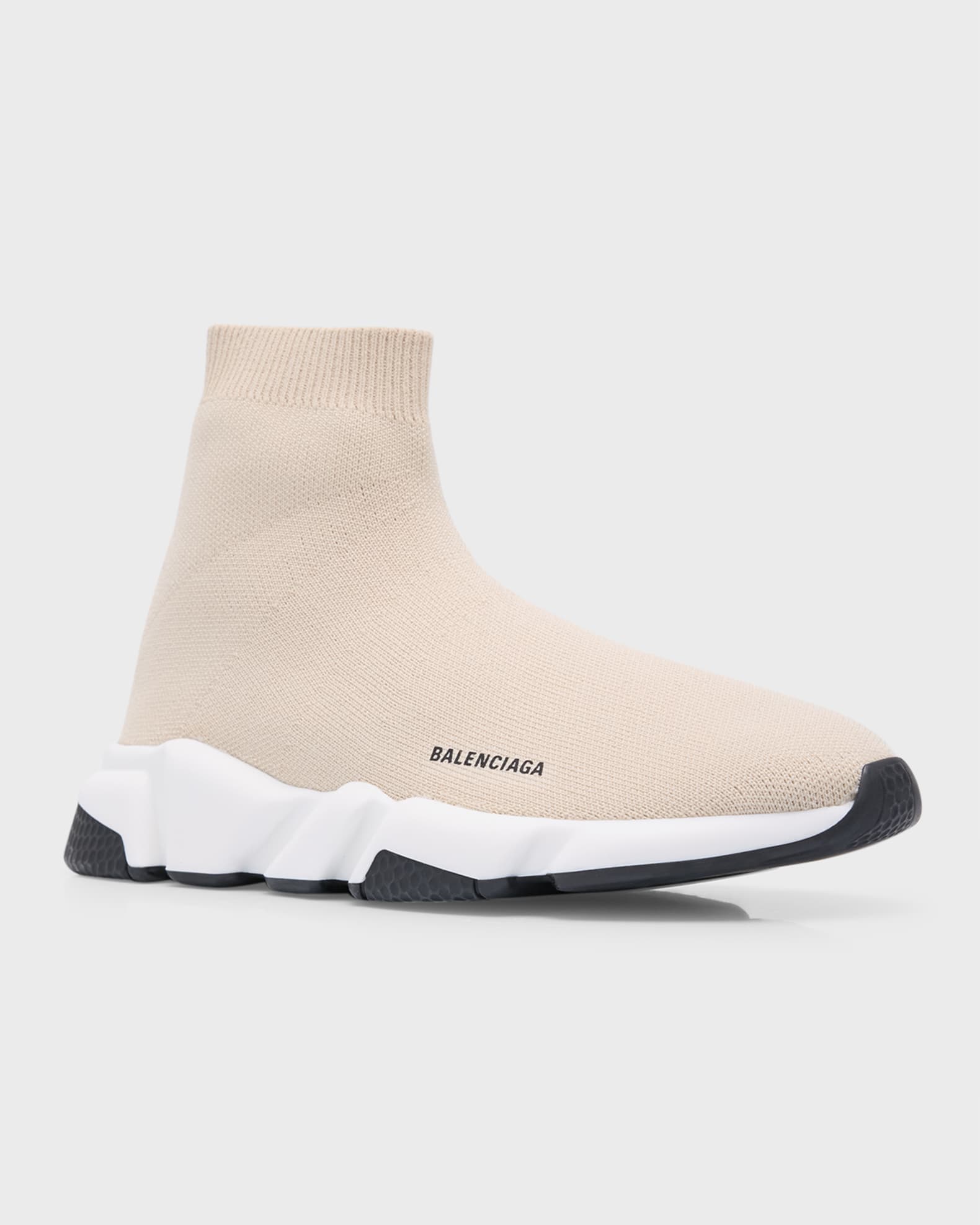Balenciaga Kid's Two-Tone Knit Sock Trainer Sneakers | Neiman Marcus