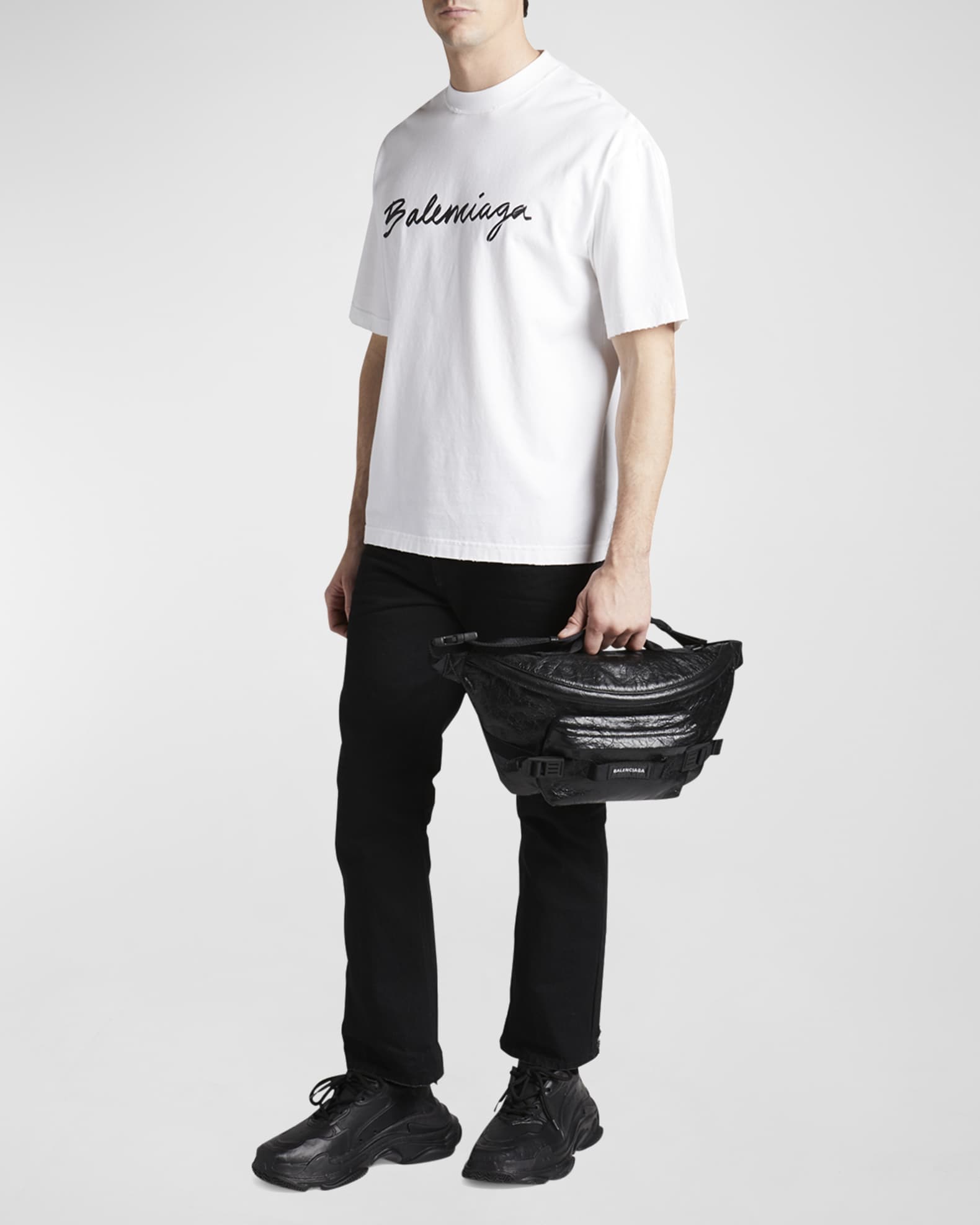 Balenciaga Men's Army Leather Bag | Neiman Marcus