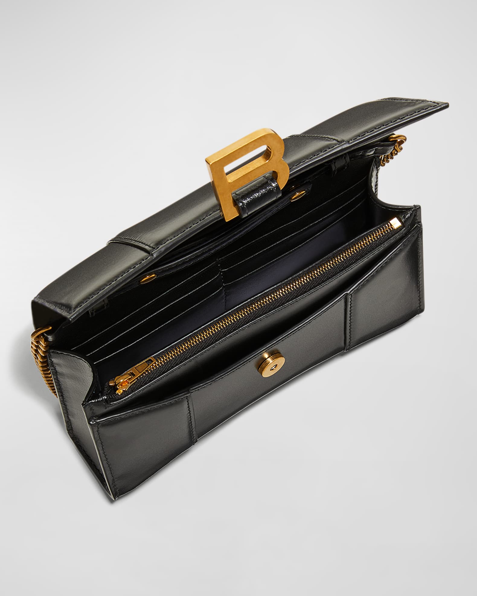 Balenciaga Hourglass Box Wallet on Chain | Neiman Marcus