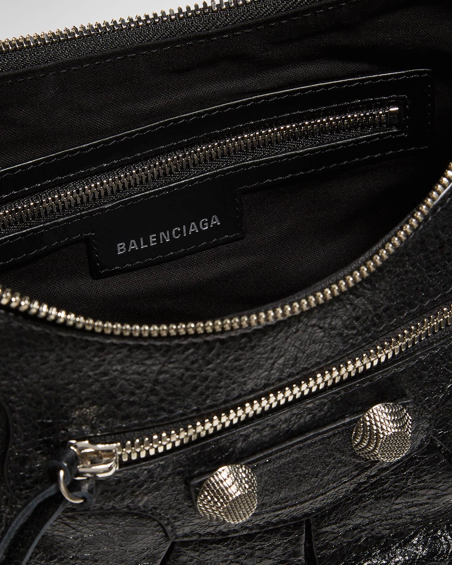 LE CAGOLE SMALL SHOULDER BAG 26 WITH RHINESTONES IN DODPER BLUE CROCODILE EMBOSSED CALFSKIN