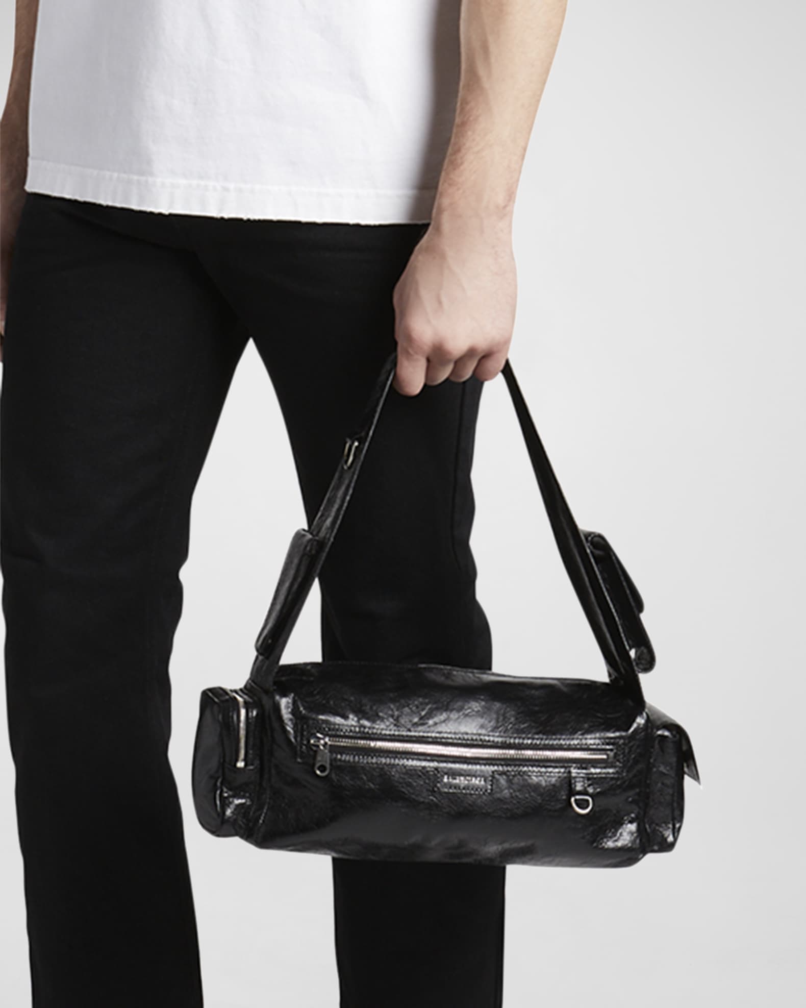 【人気沸騰】 Balenciaga Men's Bag Sling Multi-Pocket Leather Superbusy バッグ