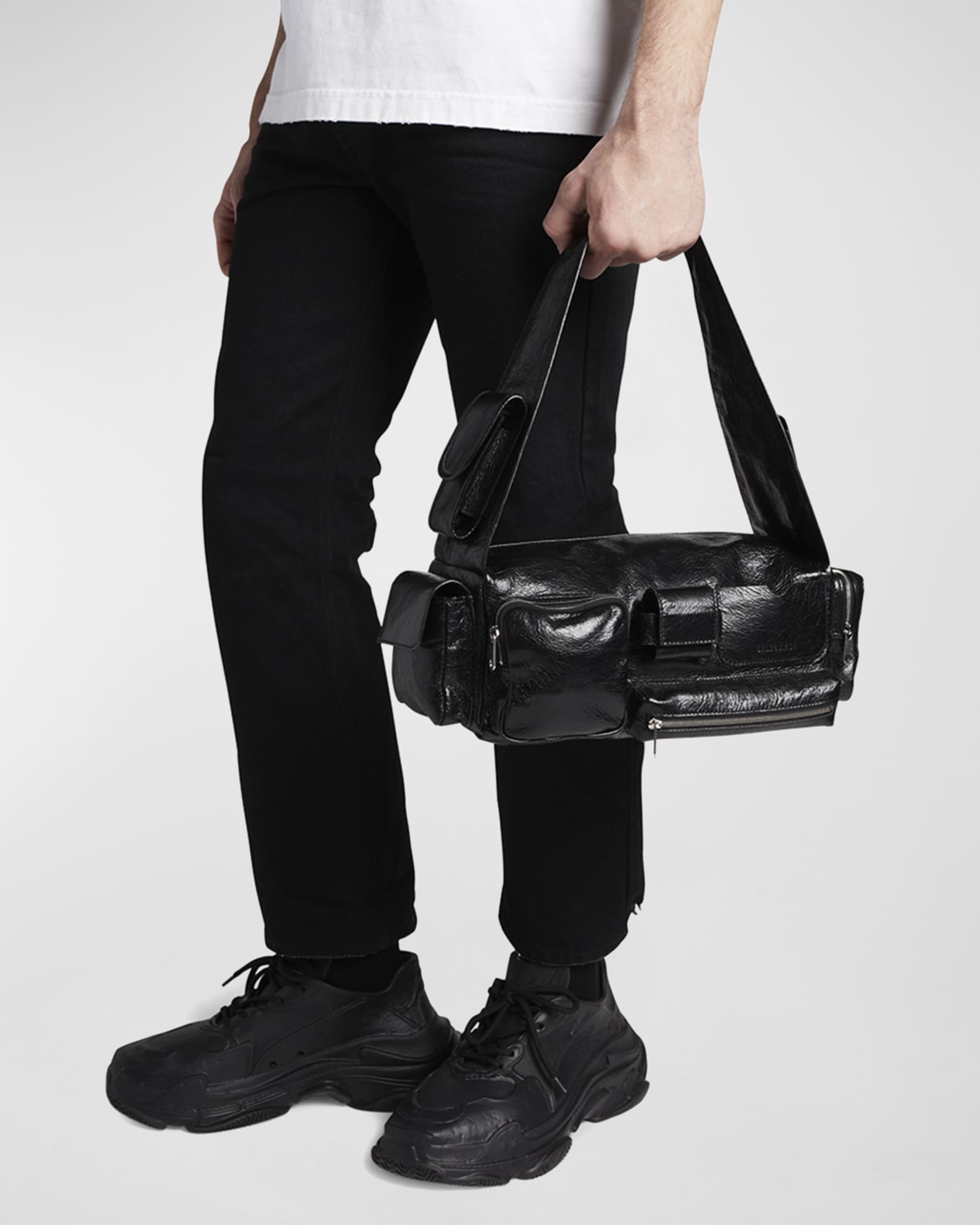 Balenciaga Men's Superbusy Multi-Pocket Sling Bag