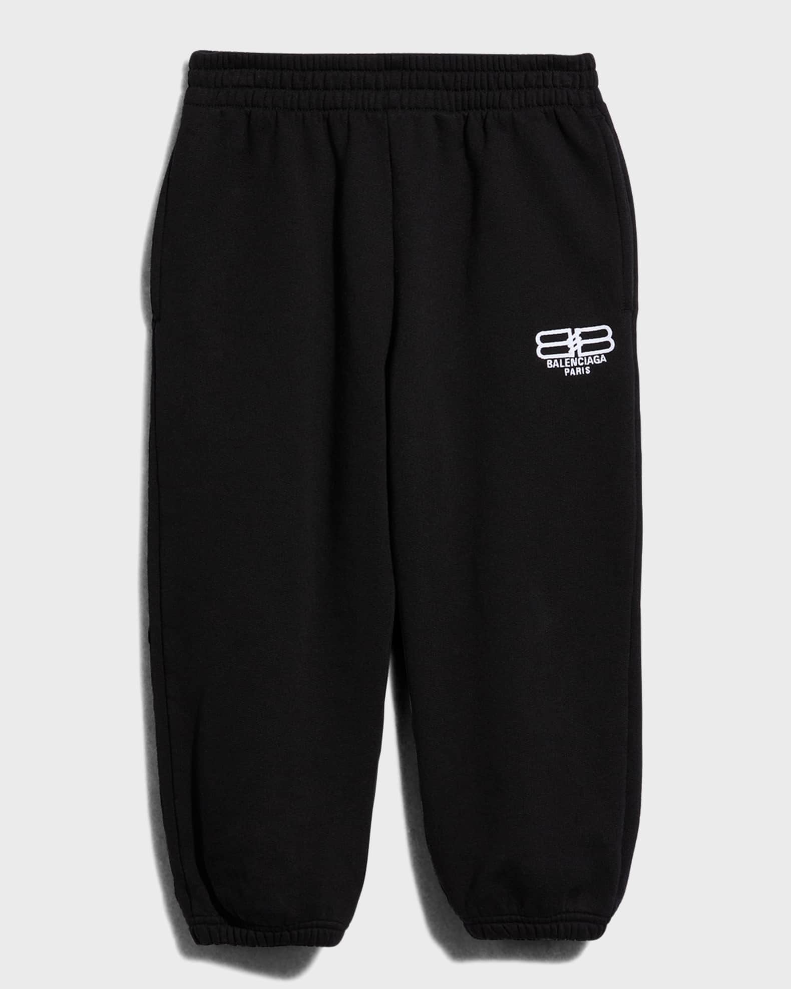 Balenciaga Kid's Logo Embroidered Jogger Pants, Size 2-10