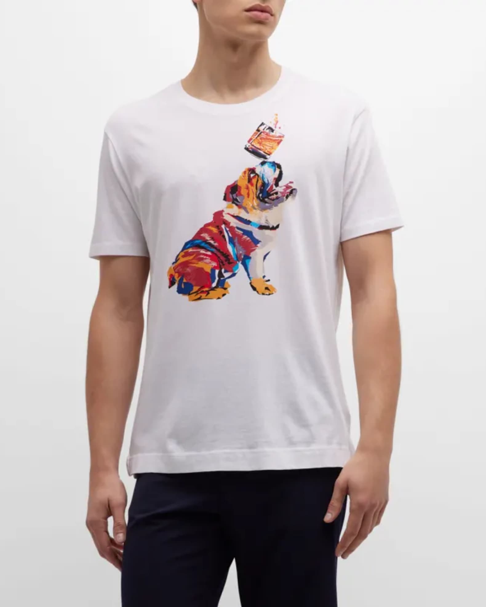 Robert Graham Men's Whiskey Dog Graphic T-Shirt | Neiman Marcus