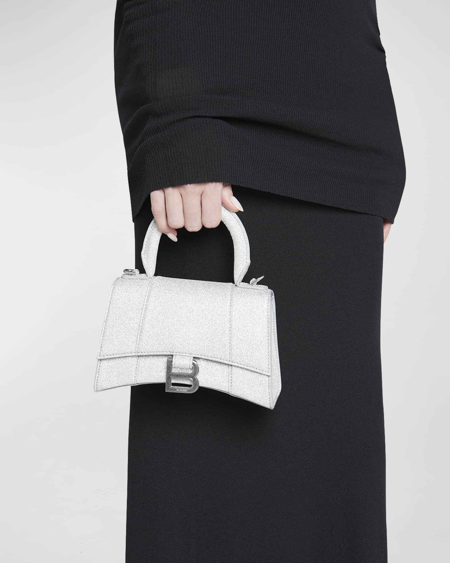 Balenciaga Hourglass XS Glitter TopHandle Bag Neiman Marcus