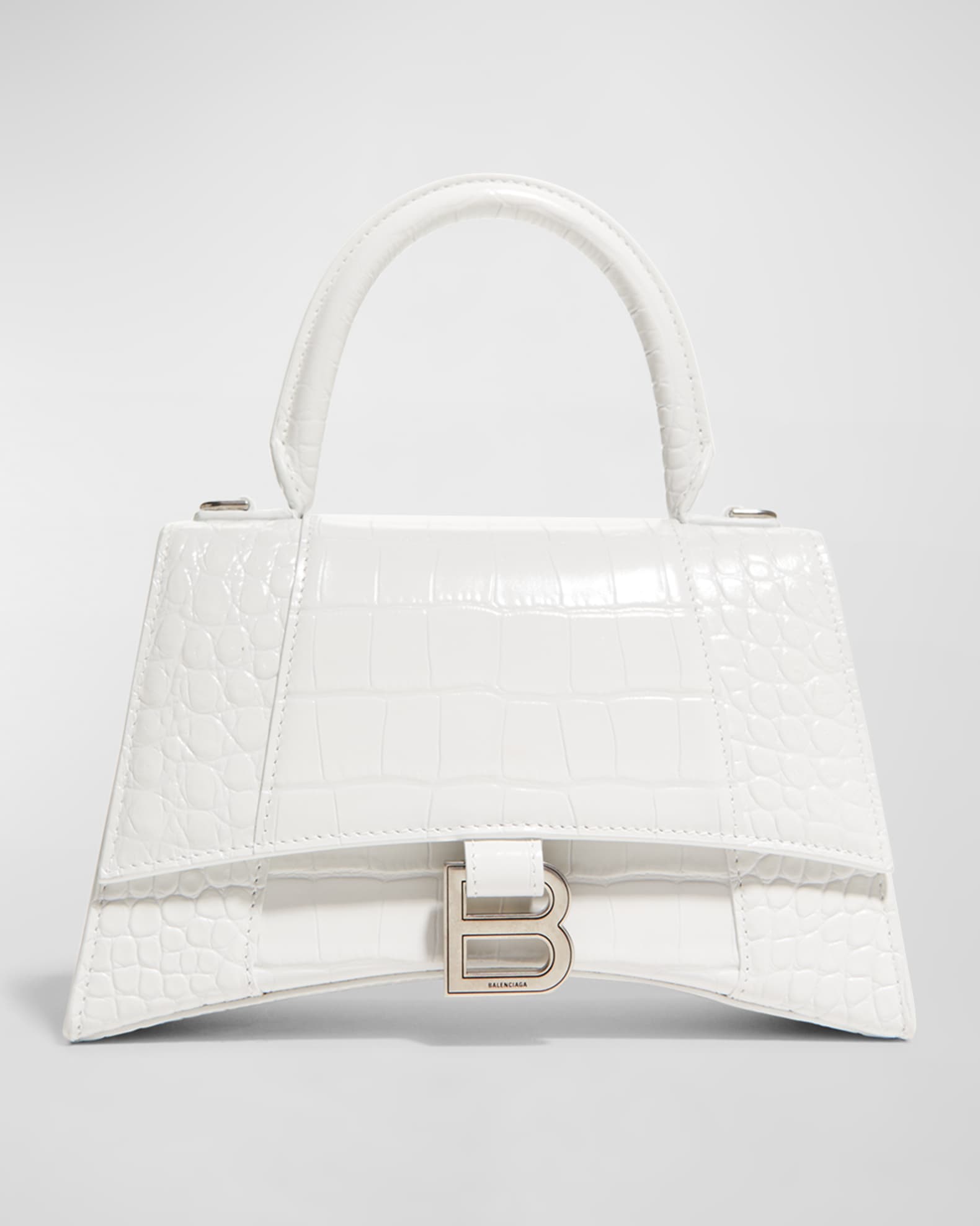 Hourglass Small Croc-Embossed Bag 0