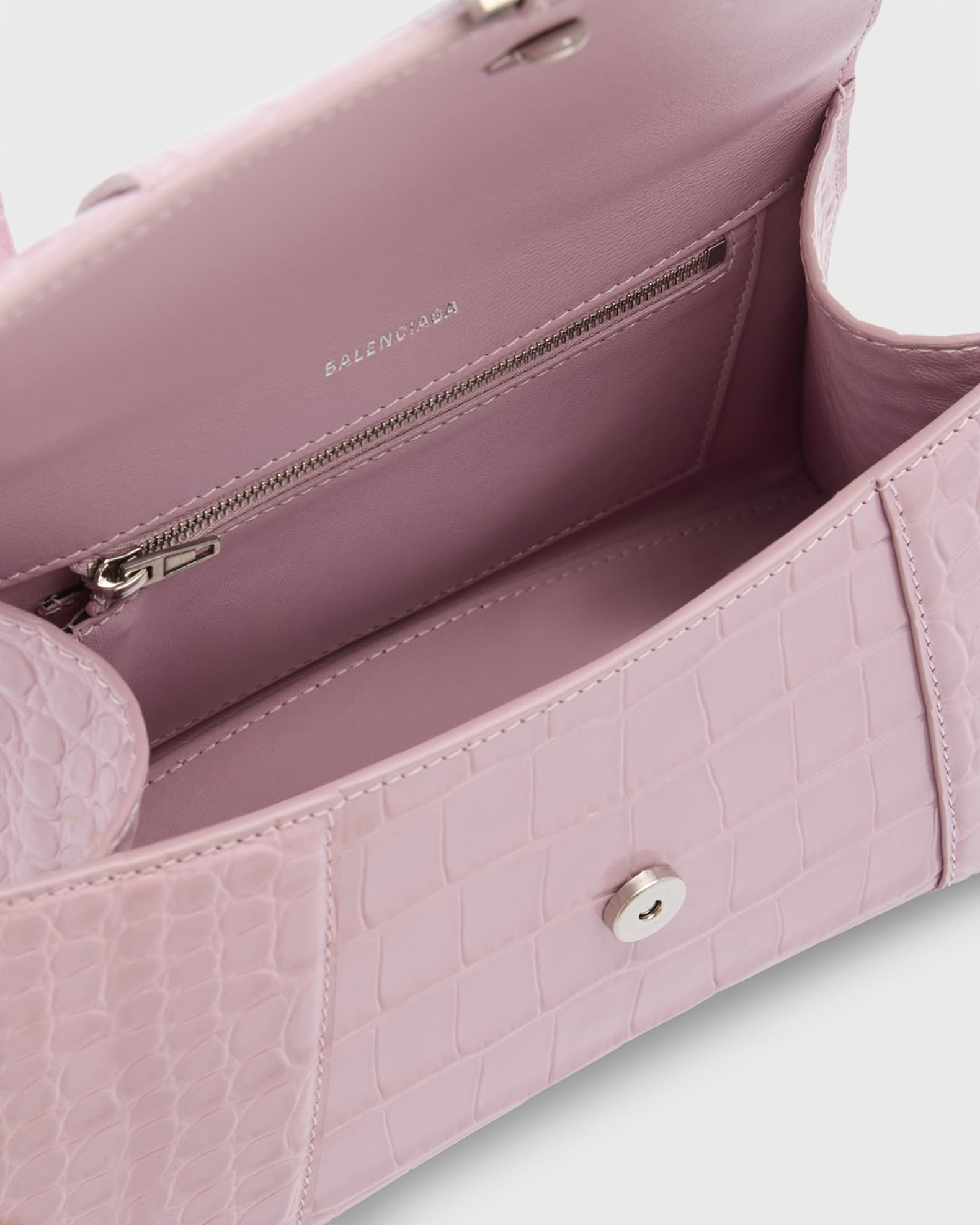 Balenciaga Hourglass Small Croc Embossed Bag Neiman Marcus