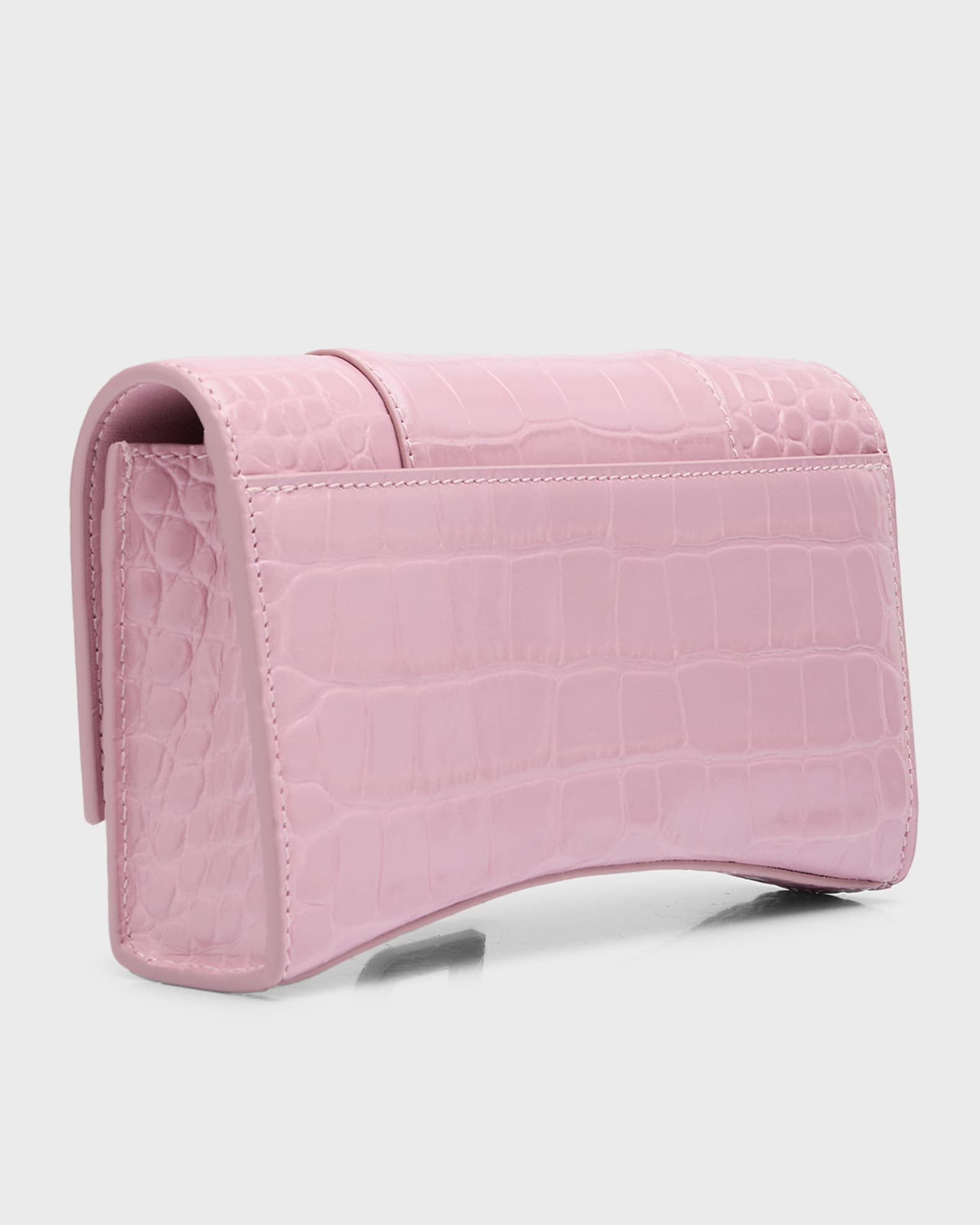 Hourglass Croc Embossed Wallet on Chain