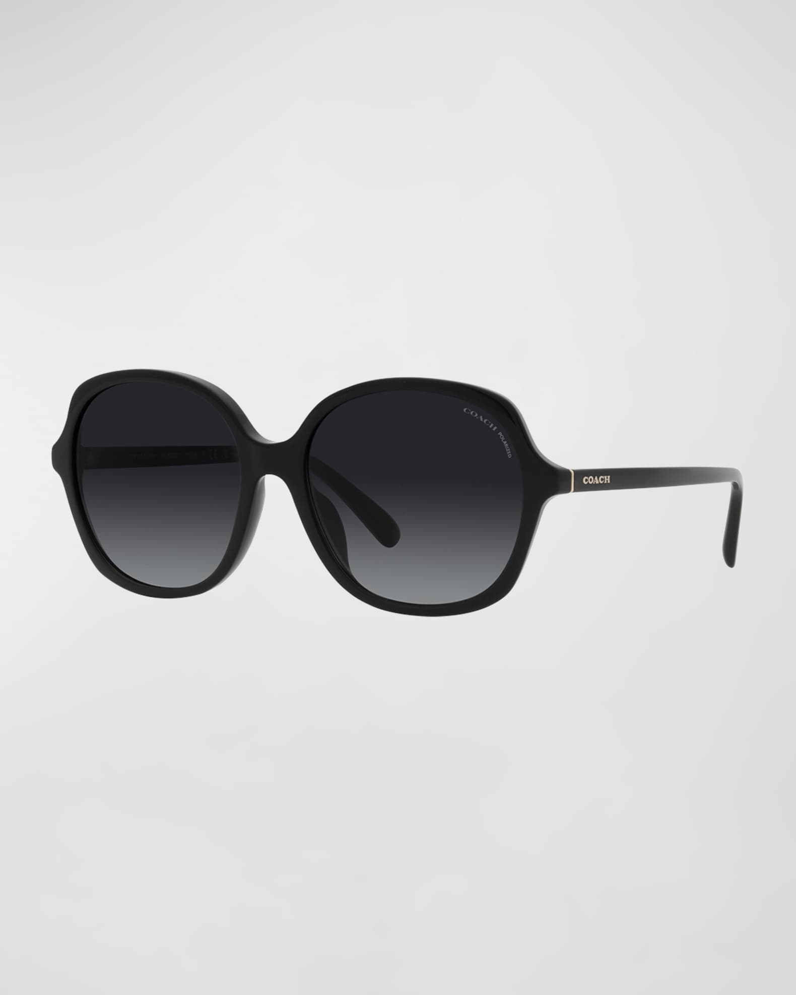 Chanel Double CC Crystal Oval Polarized Black Sunglasses