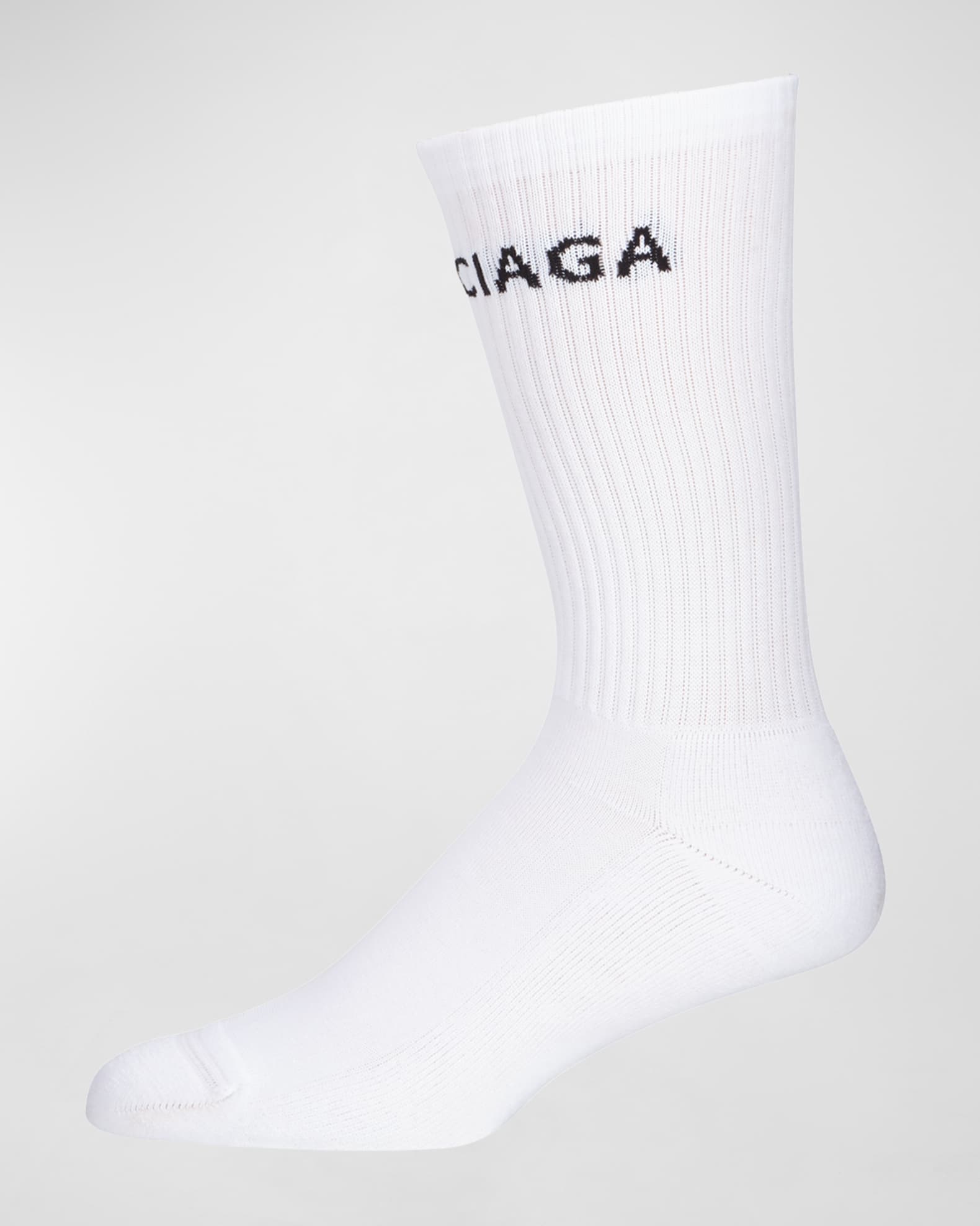 Balenciaga Men's Logo-Knit Tennis Socks