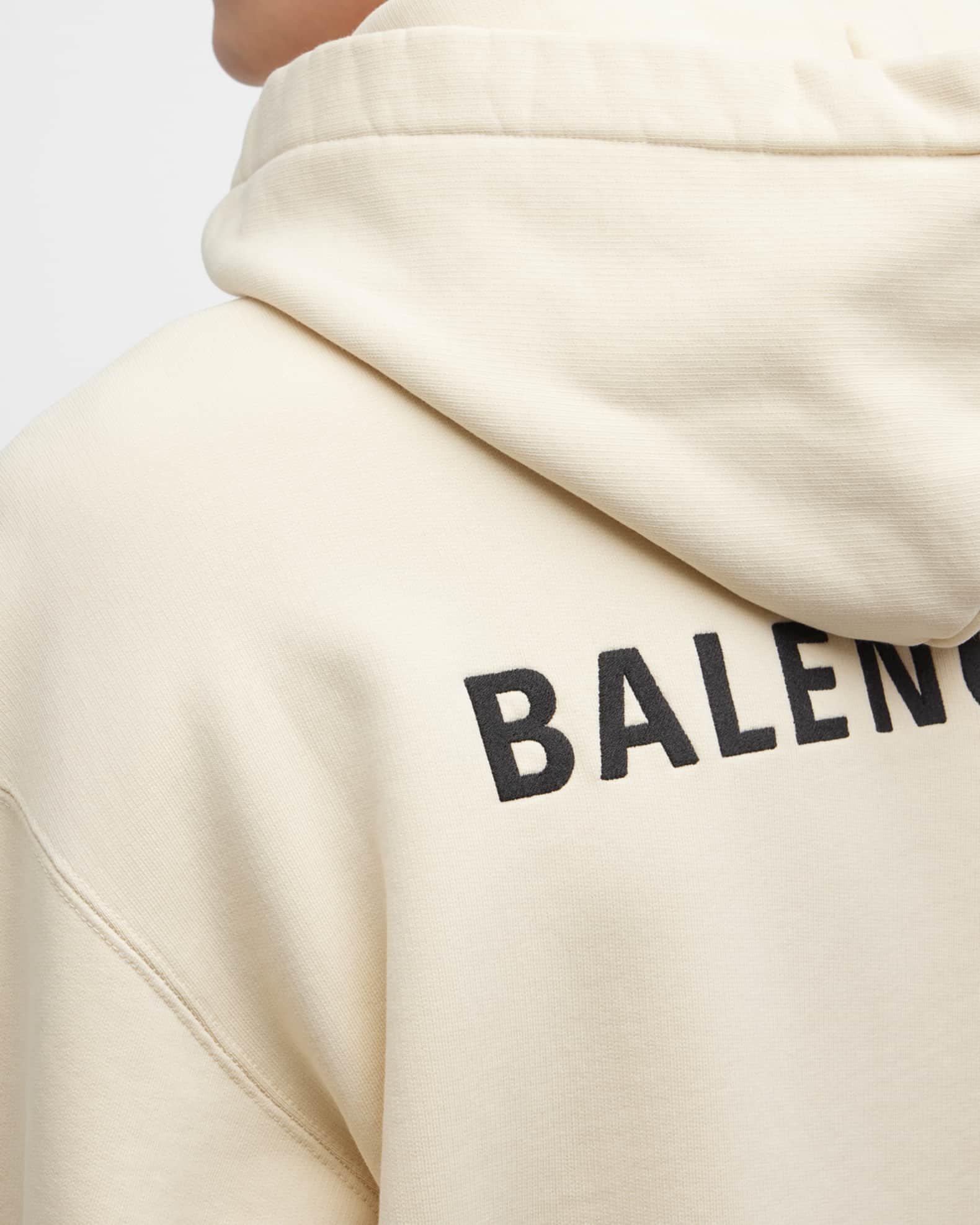 Balenciaga Men's Embroidered-Logo Hoodie | Neiman Marcus