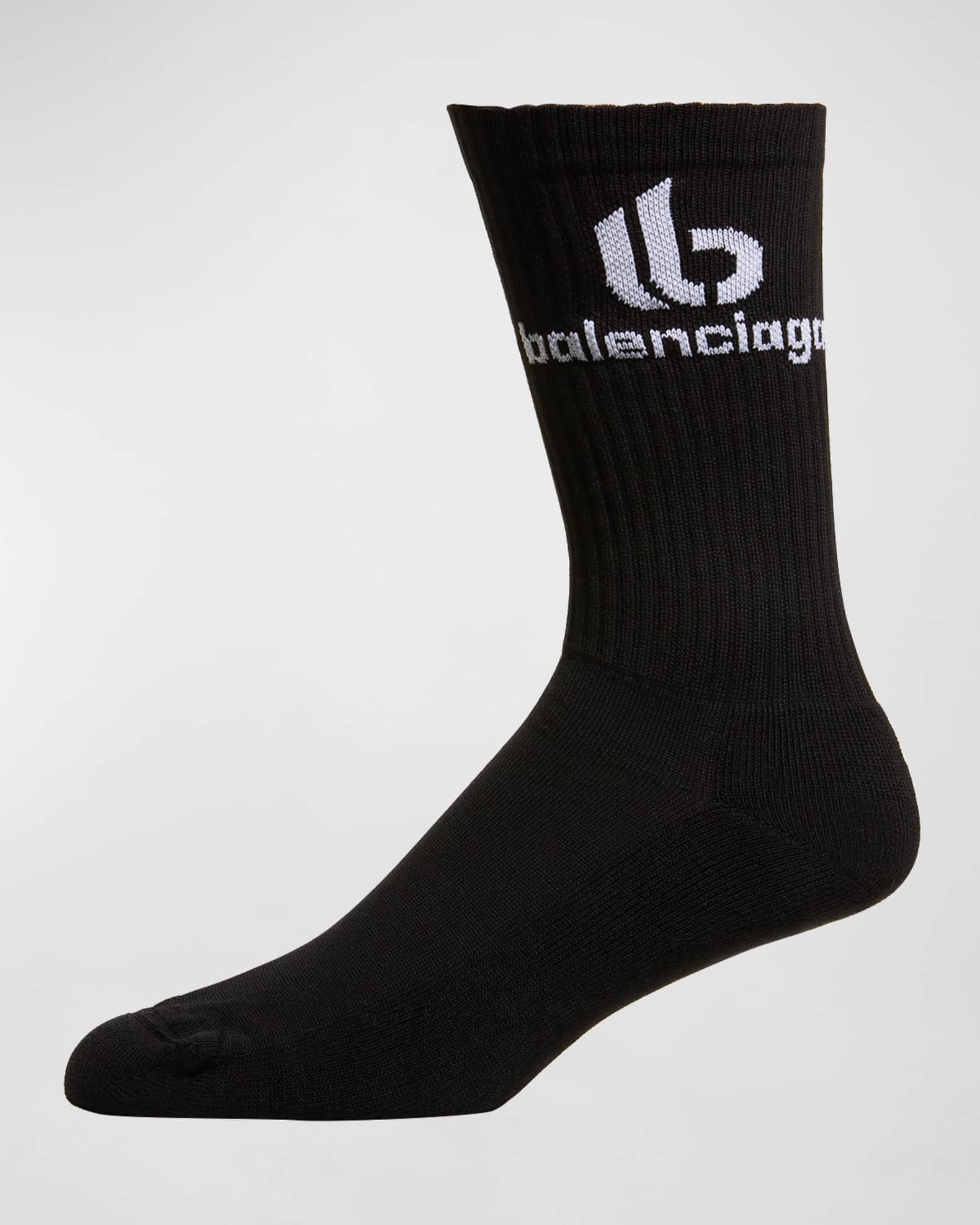 Balenciaga Men's Double B Logo Socks | Neiman Marcus