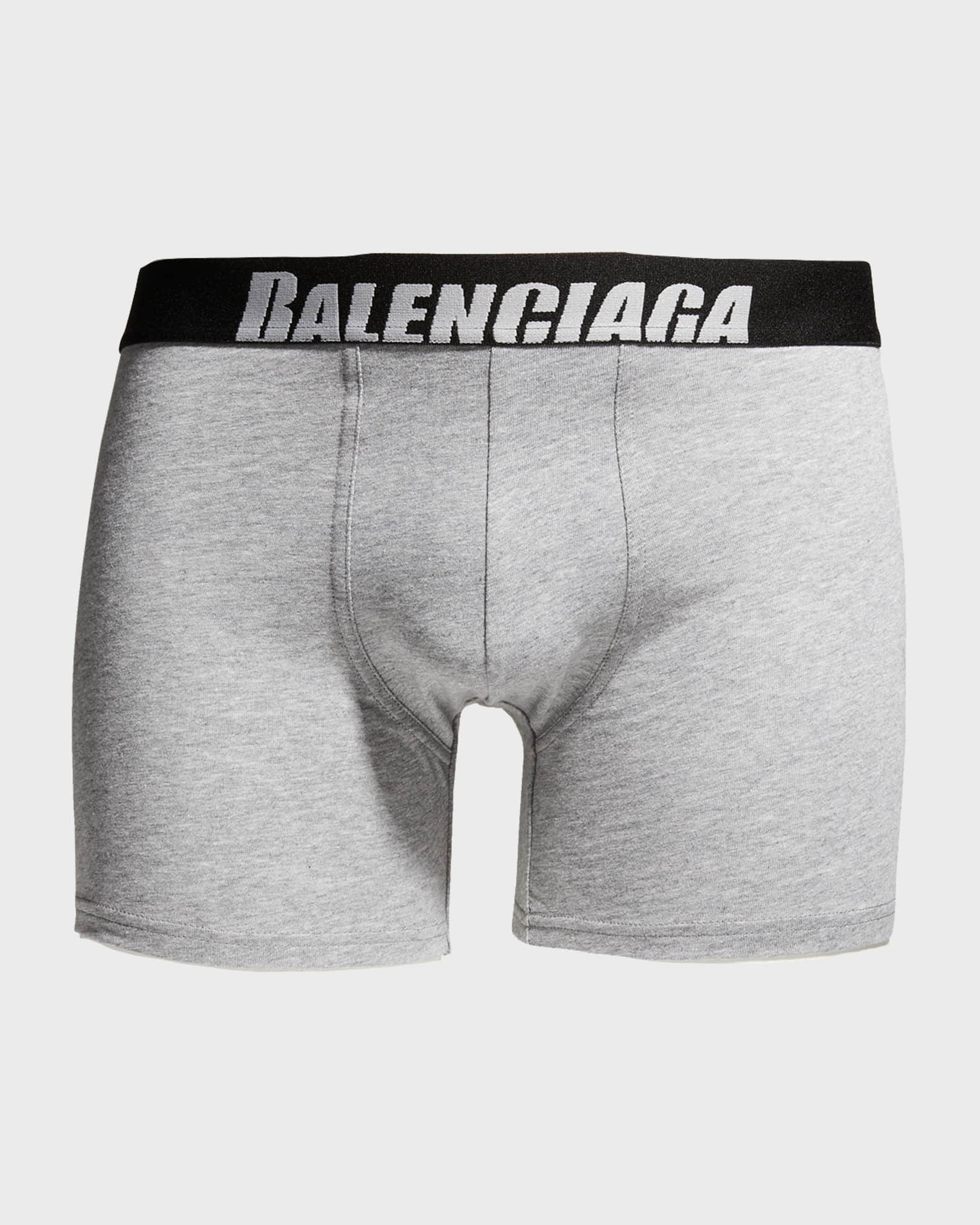 Balenciaga Men's Cotton Jersey Logo Boxer Briefs