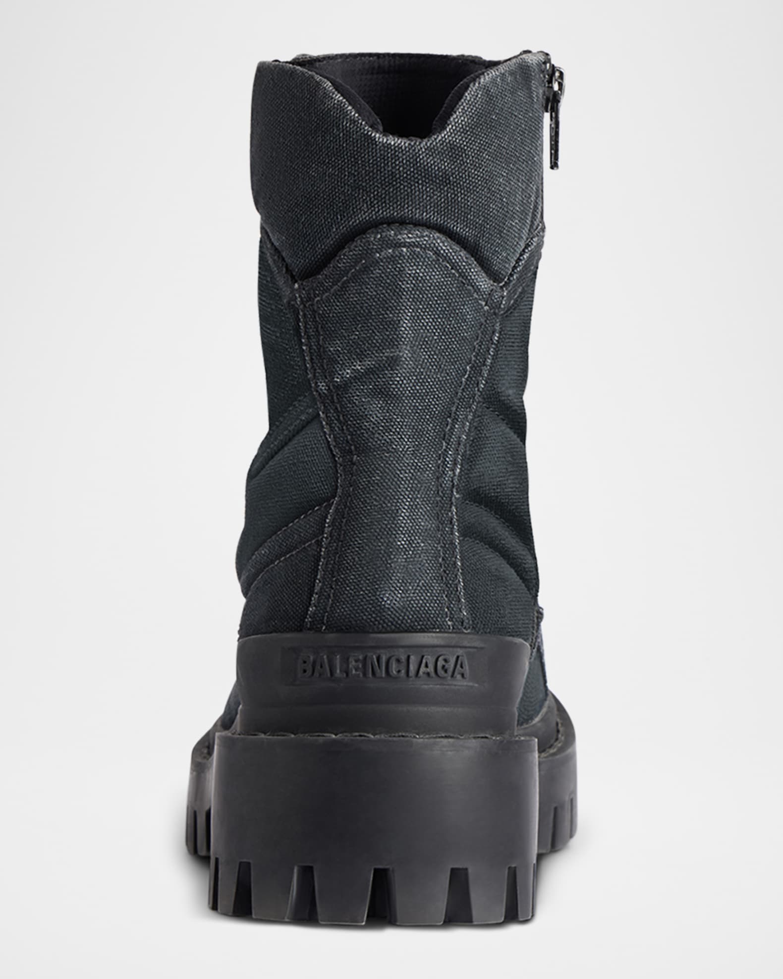 Balenciaga Men's Strike Bootie Lace-Up Canvas Ankle Boots